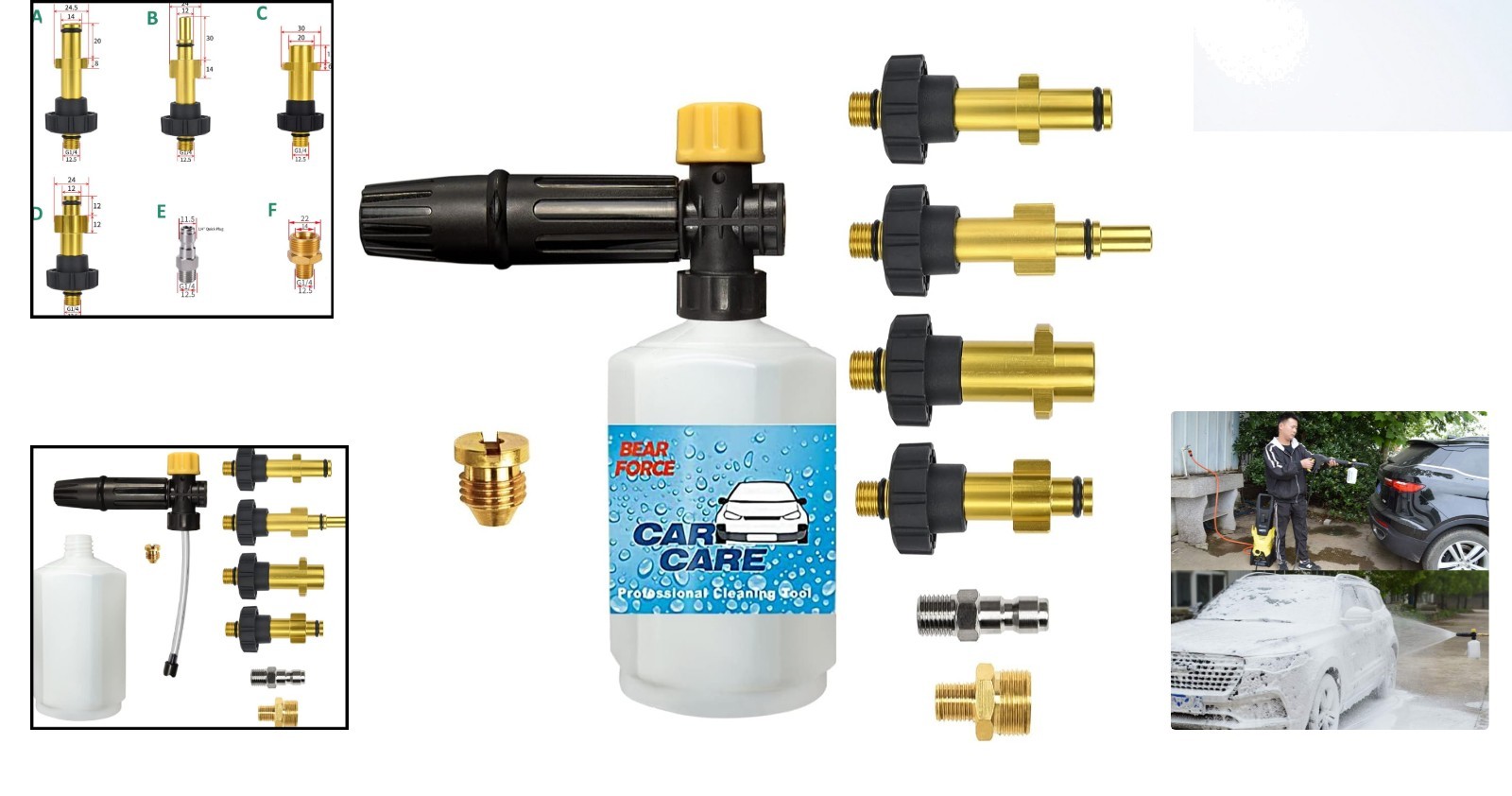 Electric Foam Cannon with 20ft Hose – Perfect for Pressure Washers 500~2600 PSI
