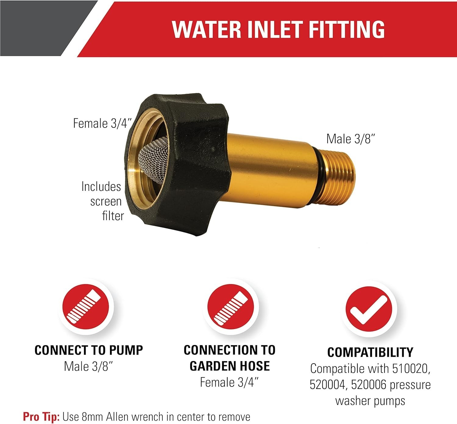 Cleaning 7110166 Water Inlet Fitting for OEM Technologies Axial Cam Pressure …