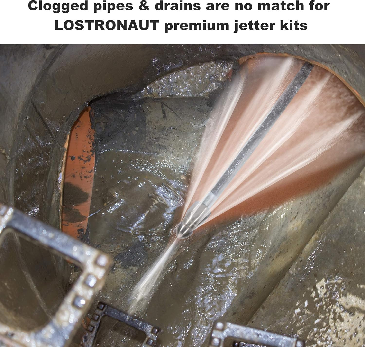 Sewer Jetter Kit – Drain Cleaner Tool Clog Remover Kit Includes Tough Flex Press