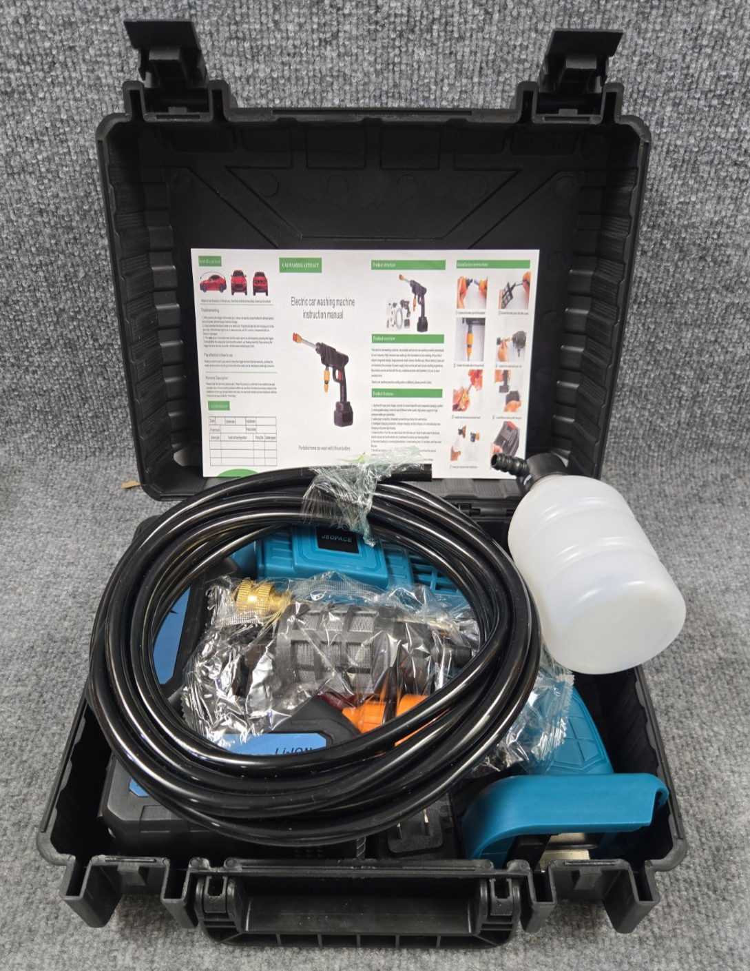 Cordless Car High Pressure Washer Gun Jet Water Cleaner 21-volt Rechargeable