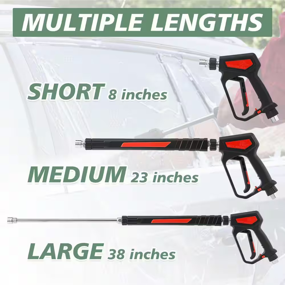 5000 PSI 1/4″ Quick Connect Pressure Washer Gun, 12 GPM, Power Washer Gun with S
