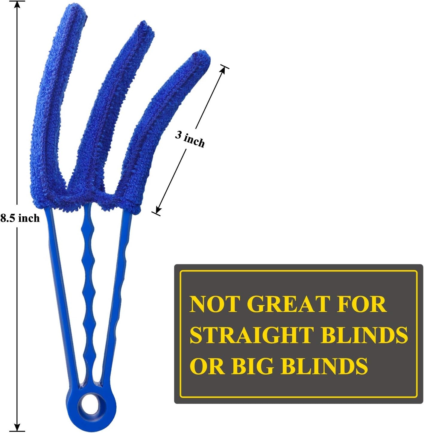 Hiware Window Blind Cleaner Duster Brush with 5 Microfiber Sleeves – Blue