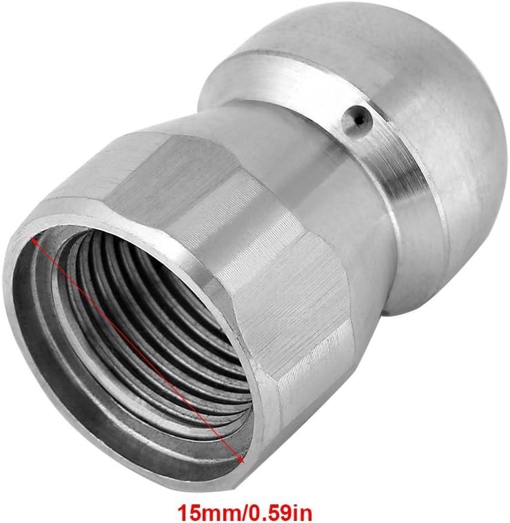 Sewer Jetter Nozzle Kit Stainless Steel 3/8 Inch 4000 PSI Hydro Jet Drain Cle…