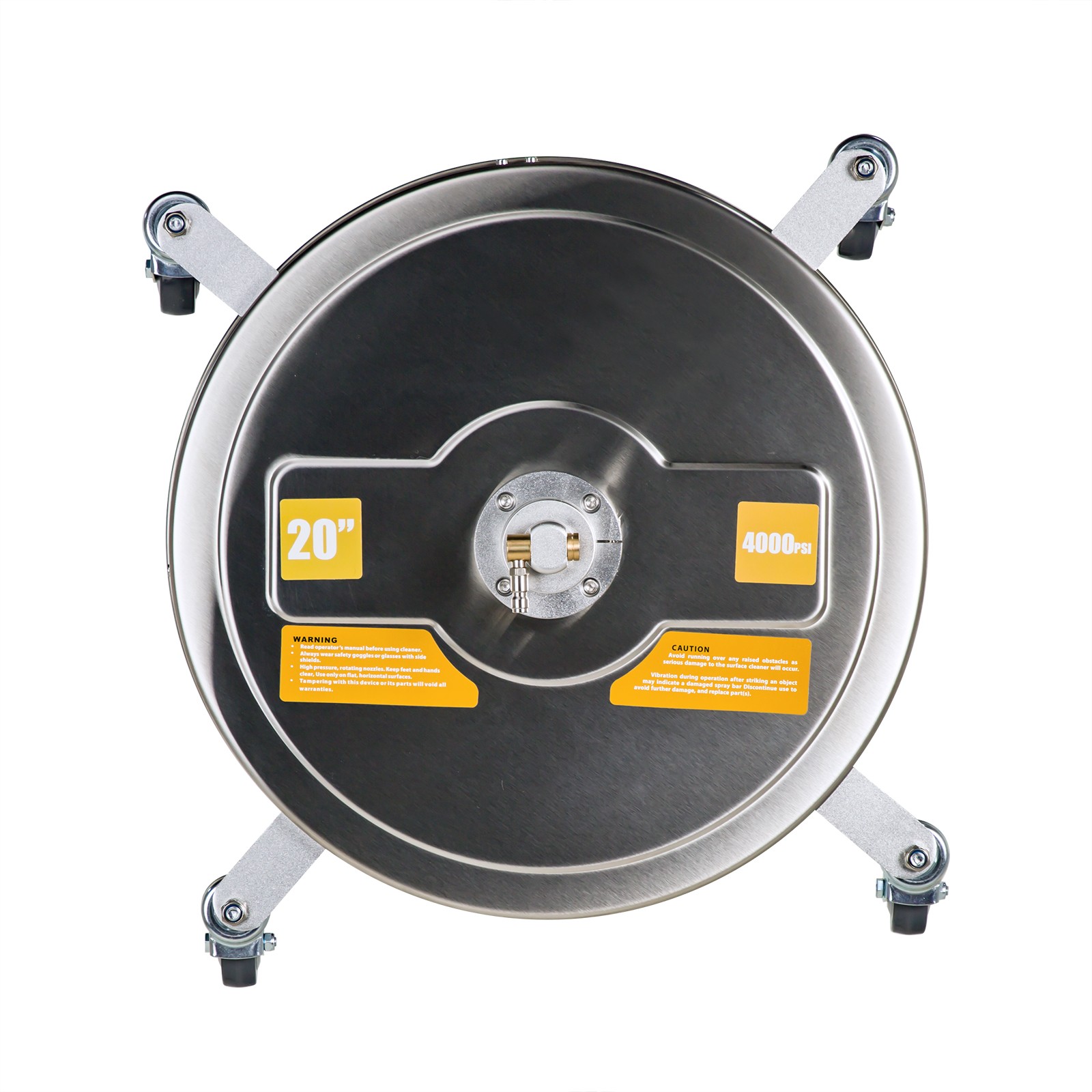 20″ Pressure Washer Surface Cleaner Stainless Steel with 4 Wheels 4000PSI