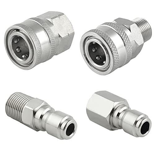 Adaptadores De Acero Inoxidable Rapida Conexion Para Lavadora 5000 Psi 4 Piezas