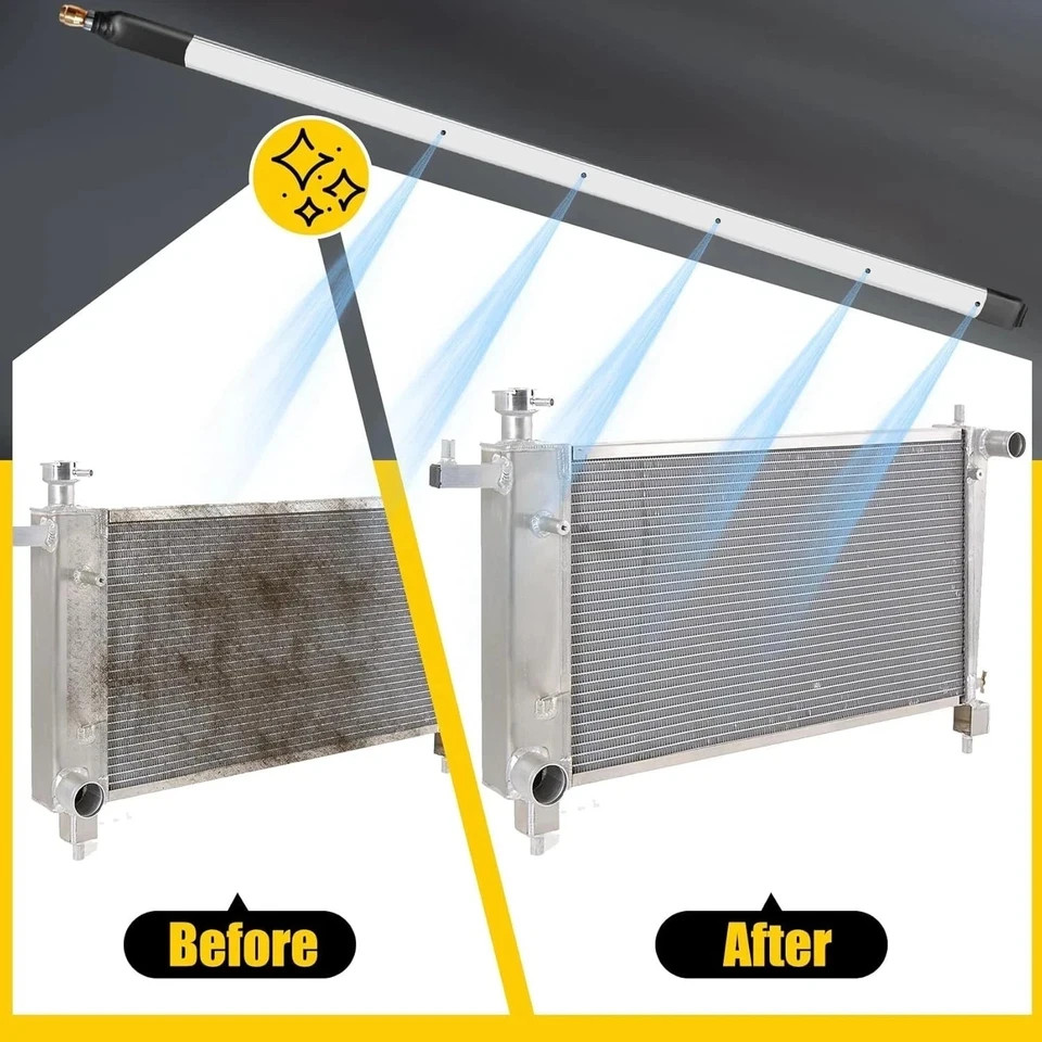 39″ Pro Radiator Cleaning Wand Kit–Radiator Cleaner Tool with 5 Spray Nozzles +