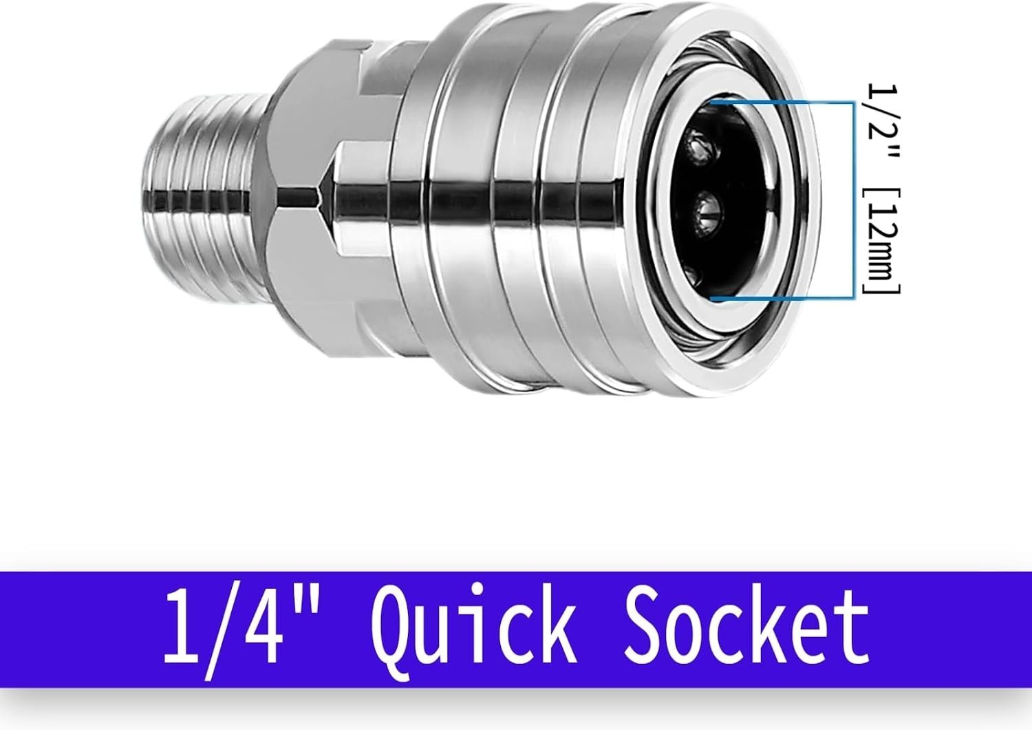 2-Pack Stainless Steel 1/4″ Pressure Washer Quick Connect Fittings Profession…