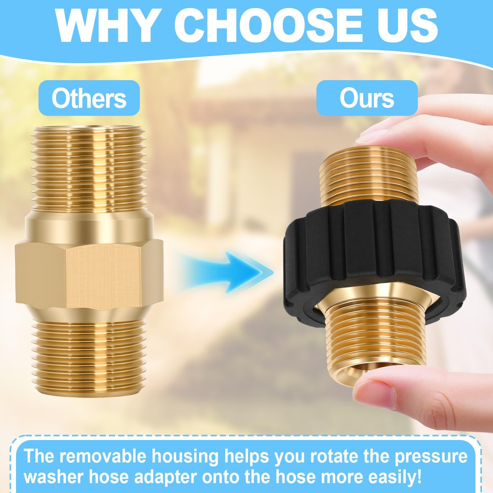 M22 14 mm Male Thread to M22 14mm Male Fitting Pressure Washer Hose Couple