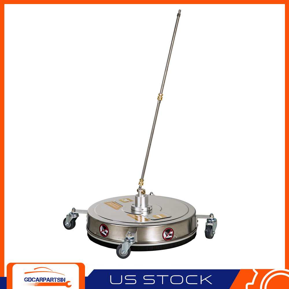 20″ 4000 PSI Pressure Washer Surface Cleaner Stainless Steel w/ 4 Wheels Sliver