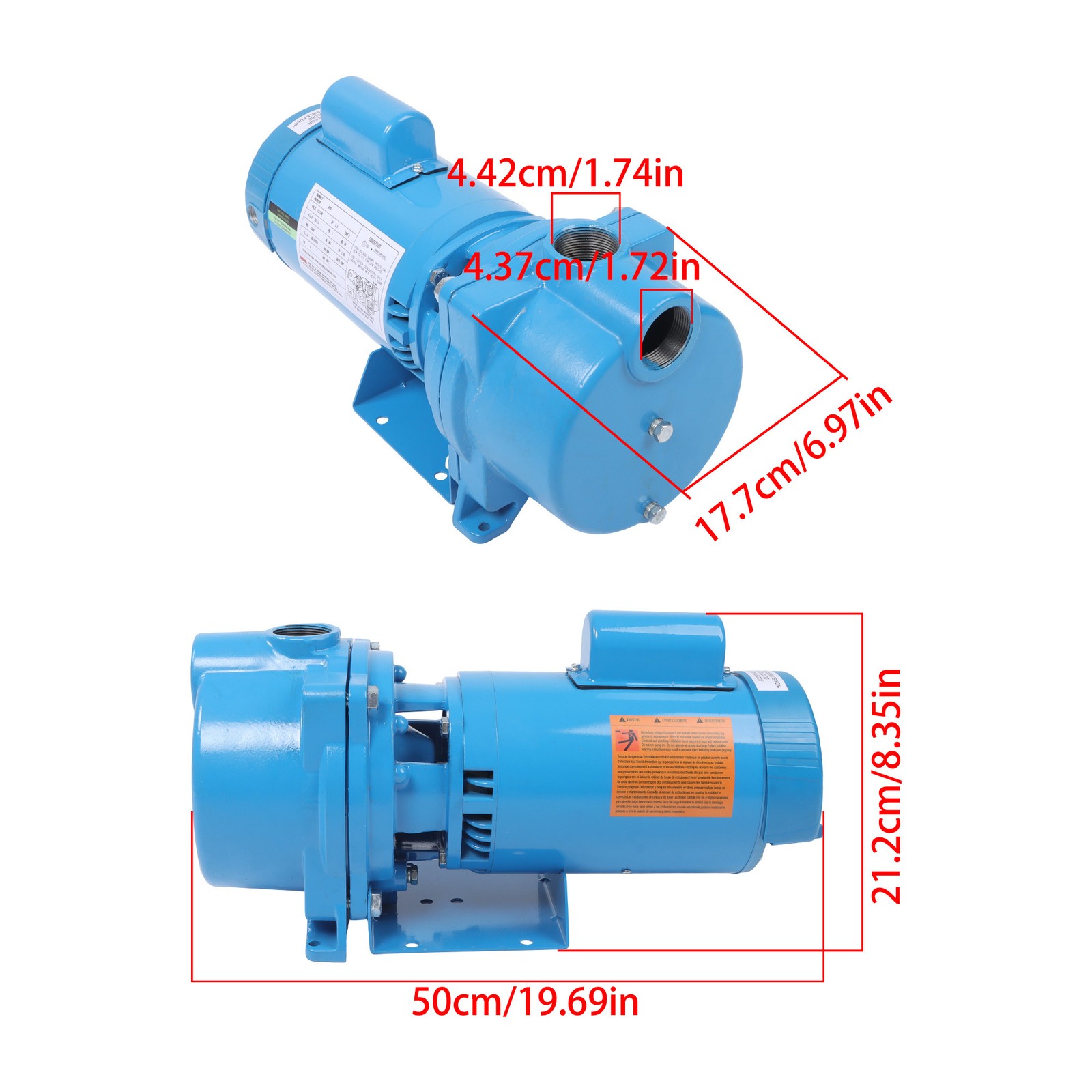 LABLT GT15 Water Well Irrigation Sprinkler Pump 1PH 115/230V Self Priming 1.5 HP
