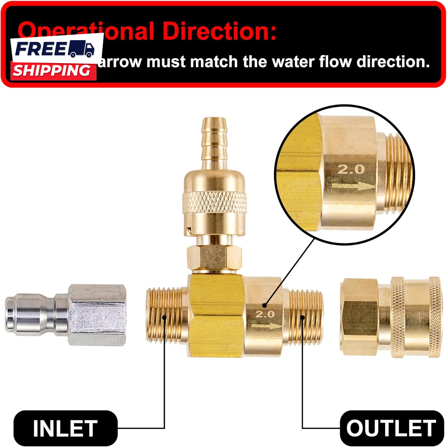 Downstream Injector for Pressure Washer Power Washer Chemical Injector Kit