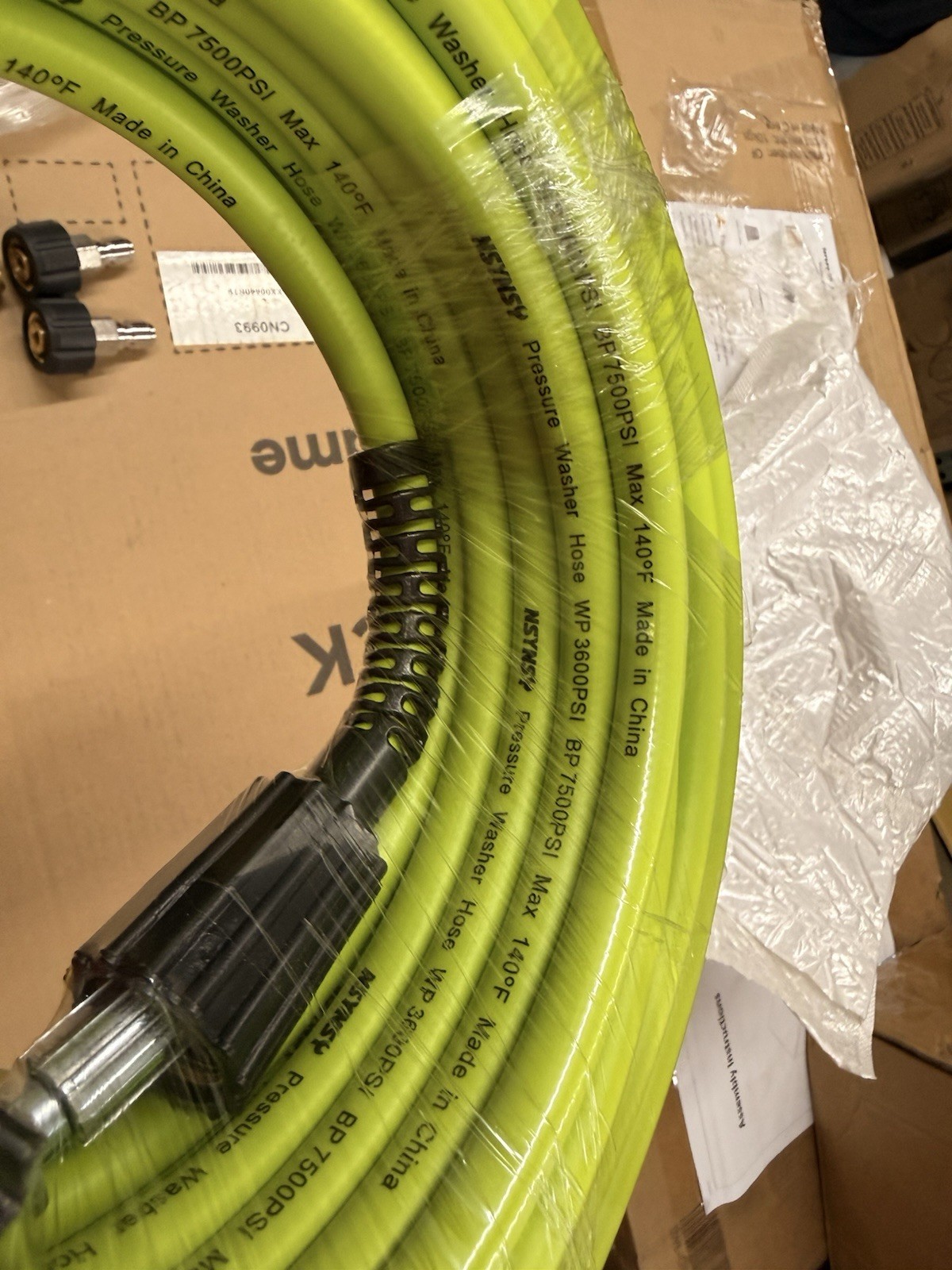 Pressure Washer Hose 3600 PSI 50FT + Quick Connect Couplers Adapter Kit