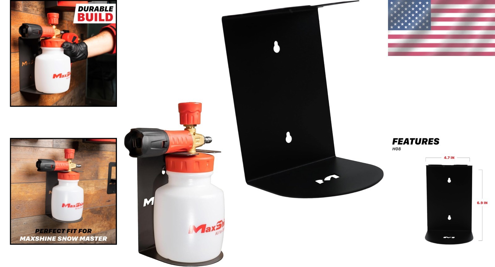 Heavy-Duty Foam Cannon Organizer – Wall-Mounted, 1/4” Quick Connect Design