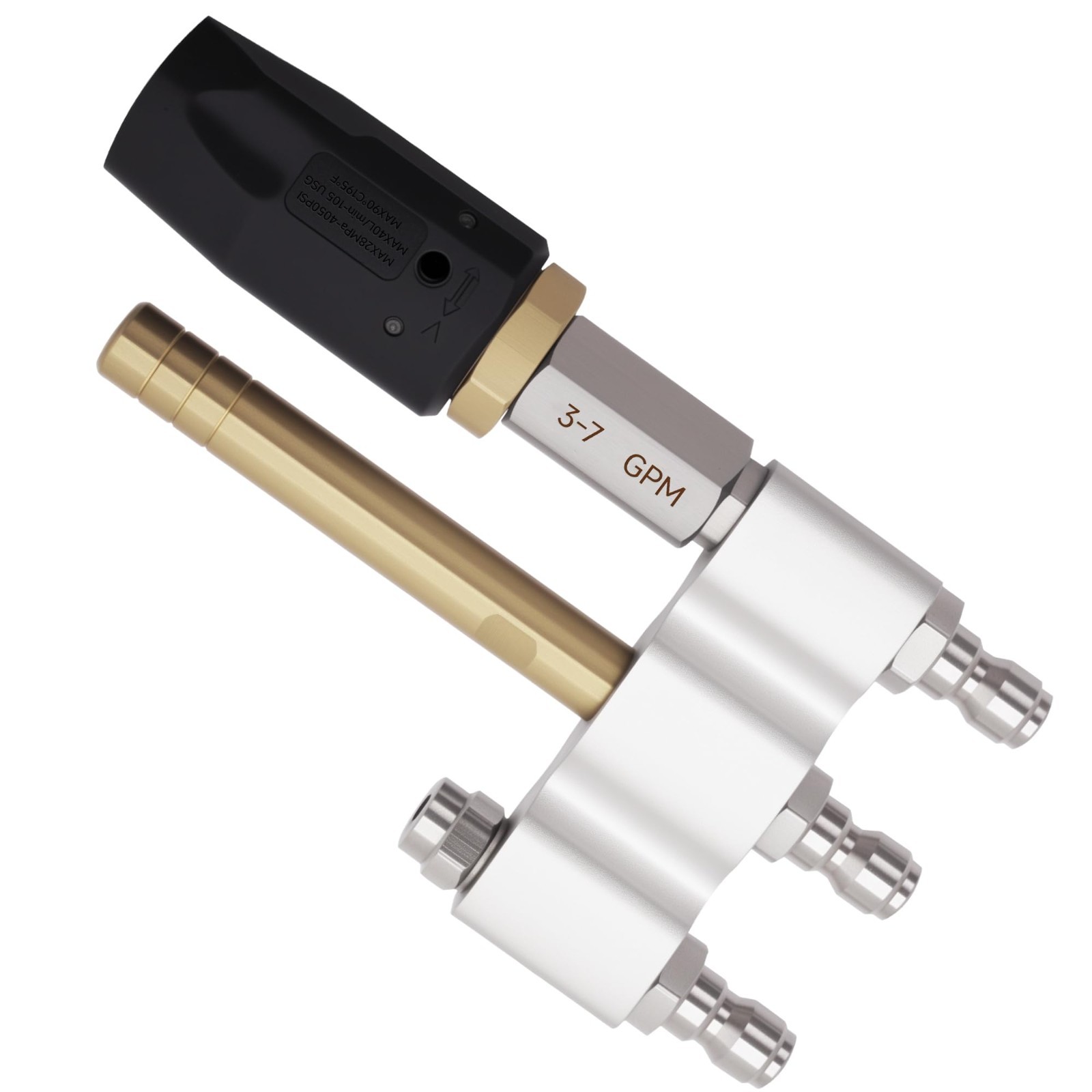 Adjustable M5 Twist Nozzle for Pressure Washer – 3-in-1 Long Range Tip, 1/4″ Qui