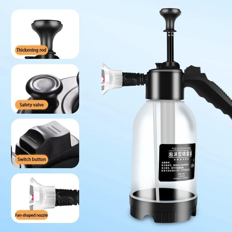 2L Hand Pump Foam Sprayer Pneumatic Washer Foam Snow Foam High Pressure Car Wash