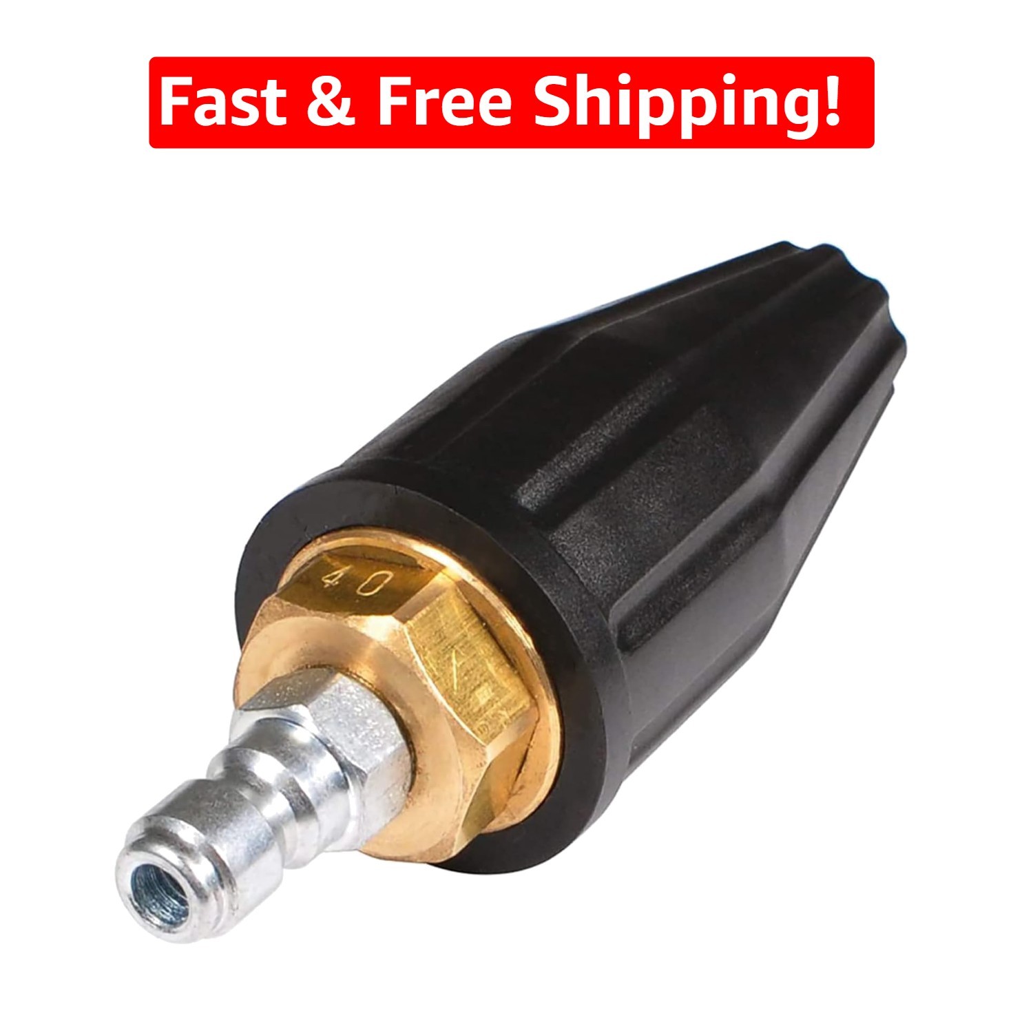 High-Performance 360° Rotating Pressure Washer Nozzle – 4000 PSI, 1/4″ Connector