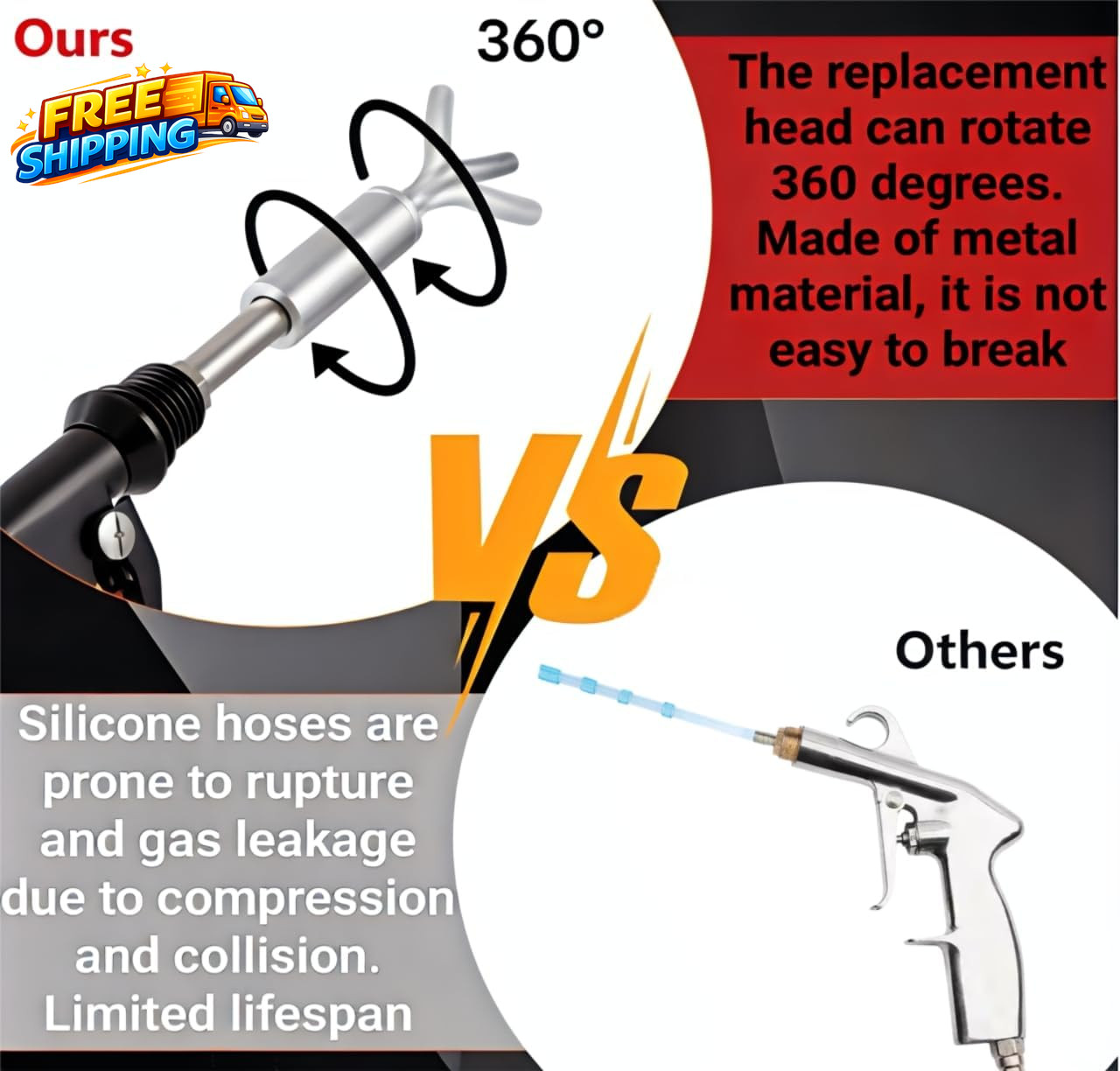 Tornado Detailing Car Cleaning Gun with Metal Nozzle Interior Drying Air Gun