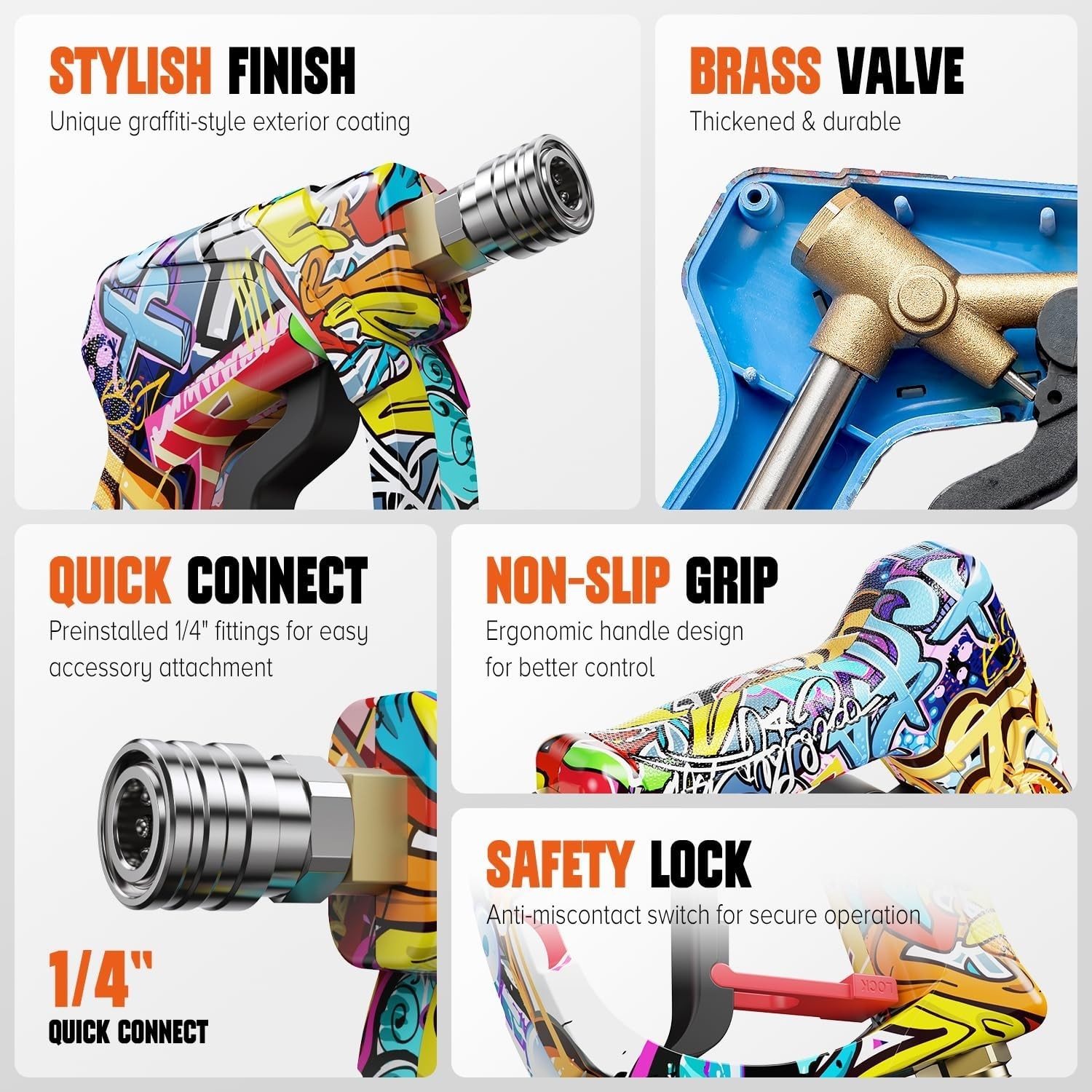 Effortless Car Washing with 4000 PSI High-Pressure Gun – Complete with 5 Nozzles