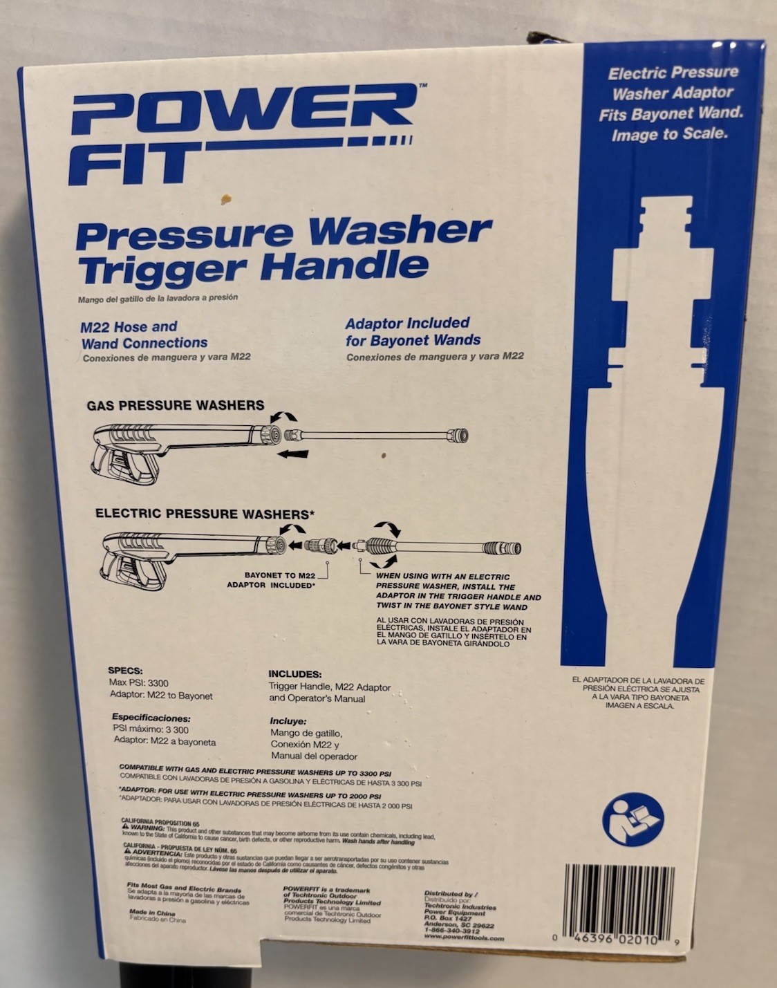 🆕 POWERFIT P.W. Trigger Handle Upto 3300 Psi Gas Or Electric (Includes Adaptor)