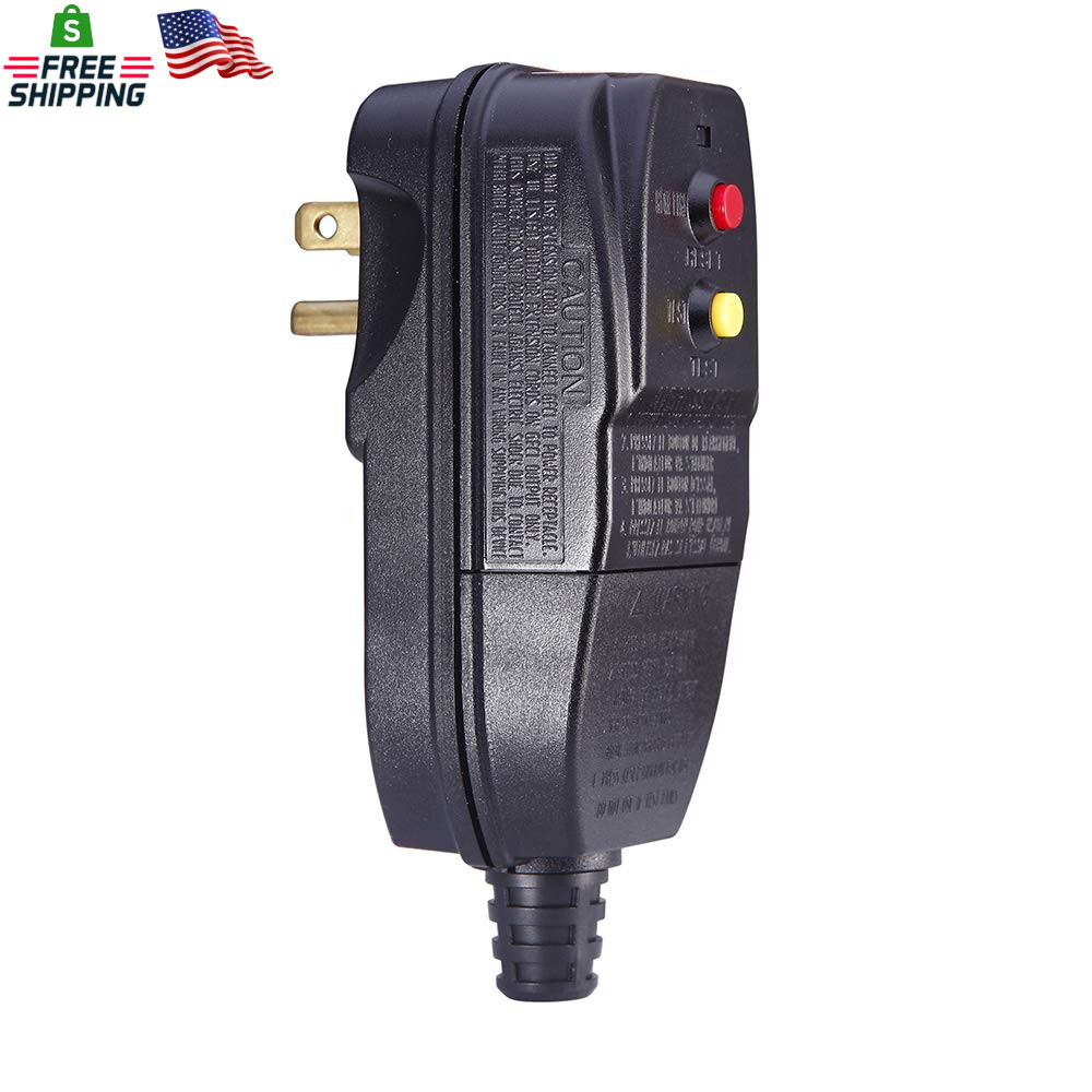 Replacement GFCI Plug for Pressure Washer Pool Pump 15Amp 3 Prong Circuit Breake