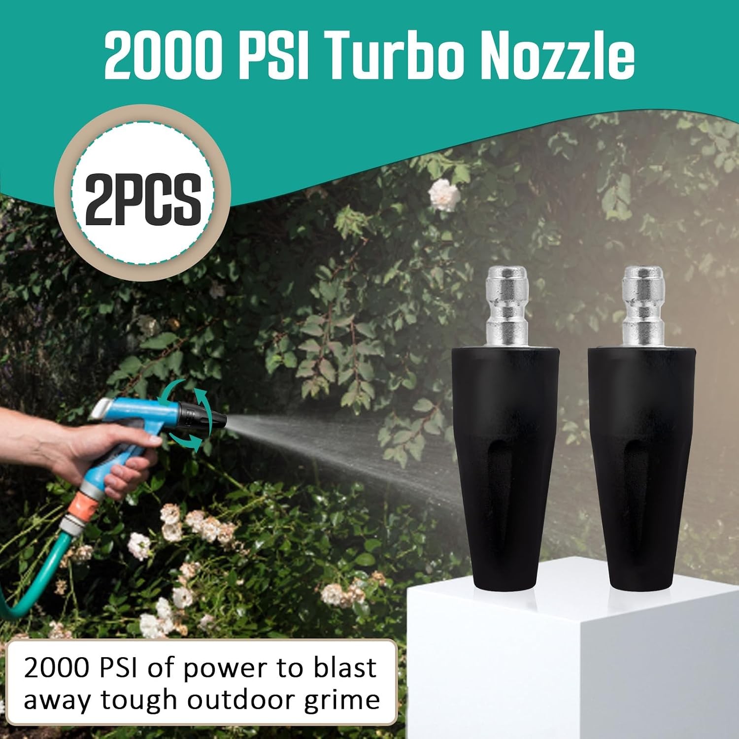 Turbo Nozzle Pressure Washer 2000 PSI 2PK 1/4″ Quick Connect