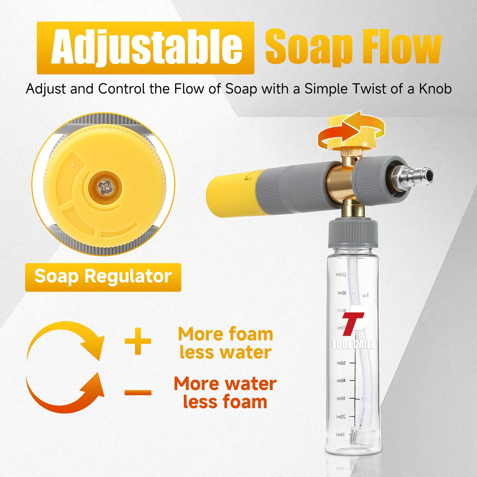 Cañon De Espuma Con Conector Dual Y 5 Boquillas Para Hidrolavadora