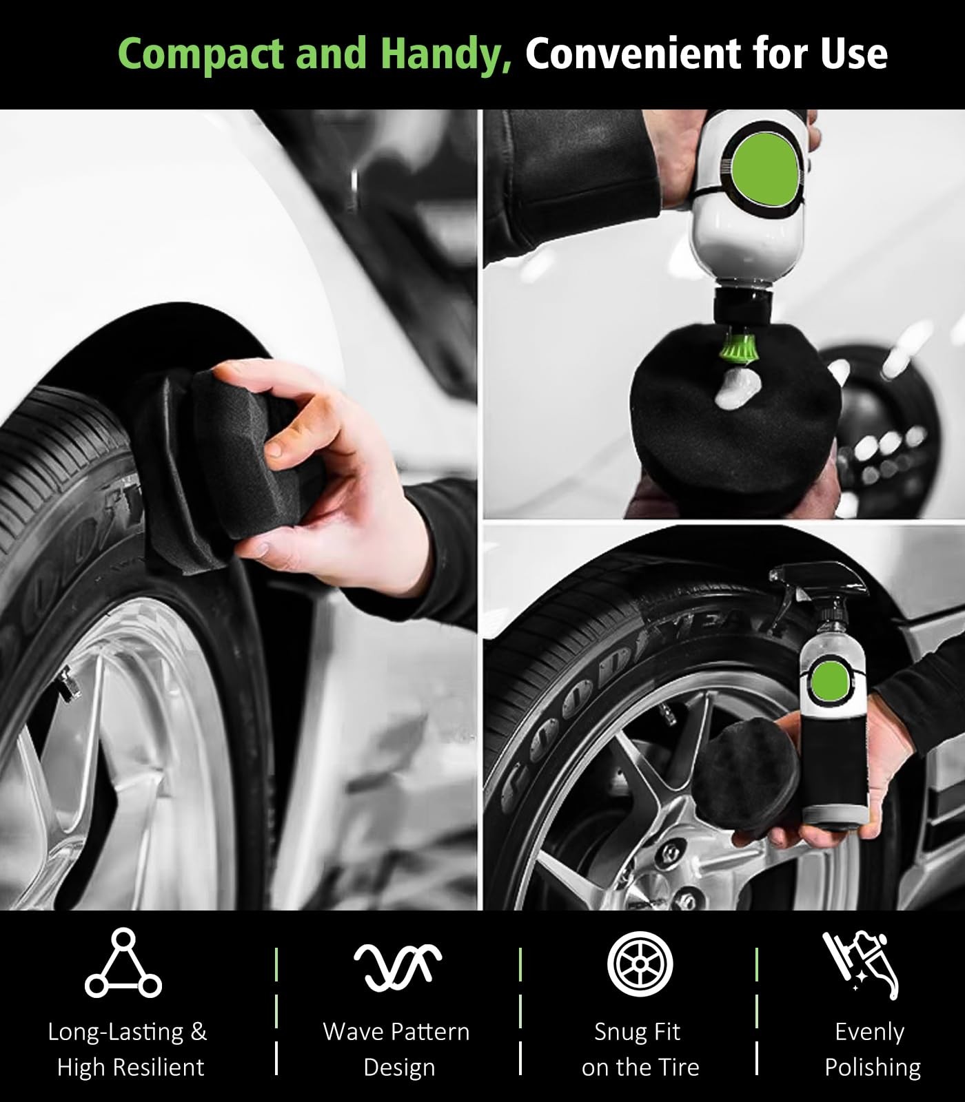 YeewayVeh 8PCS Ultimate 8-Pack, Green [Full Set Wheel Care Kit]