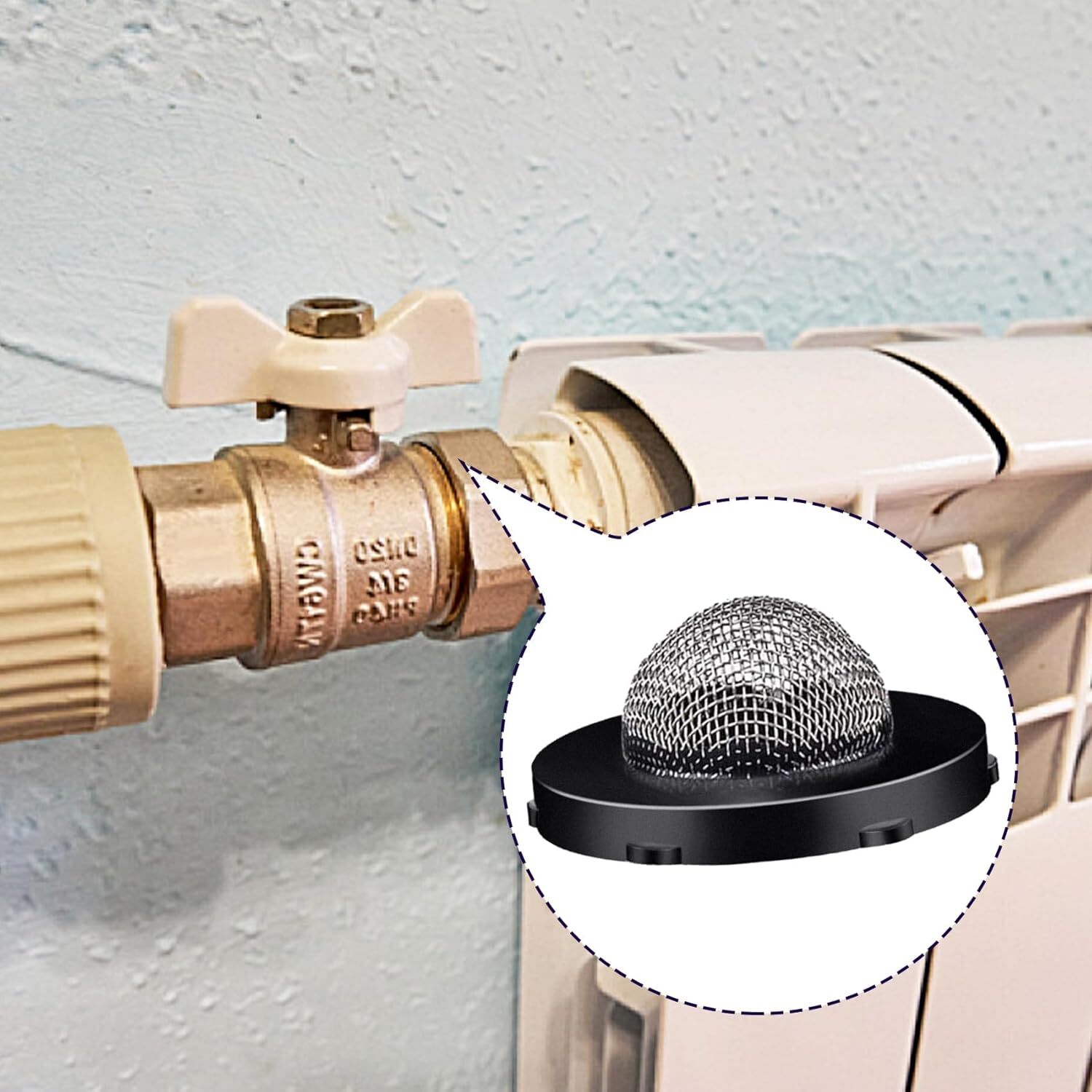 8PCS Hose Water Filter Washers, Stainless Steel Inlet Hose Washer with Screen, G
