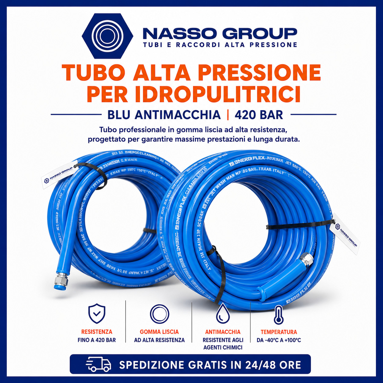 BLUE HOSE SLEEVE FOR HIGH PRESSURE WASHER 420 BAR