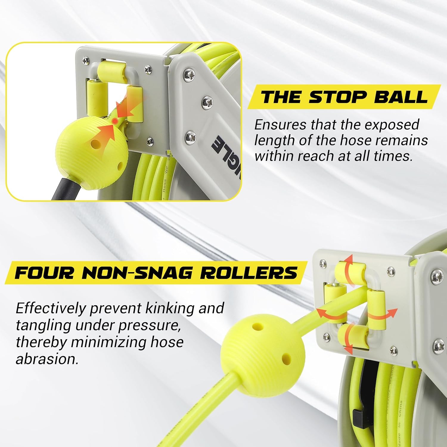 M MINGLE Retractable Pressure Washer Hose Reel 60FT 3600PSI