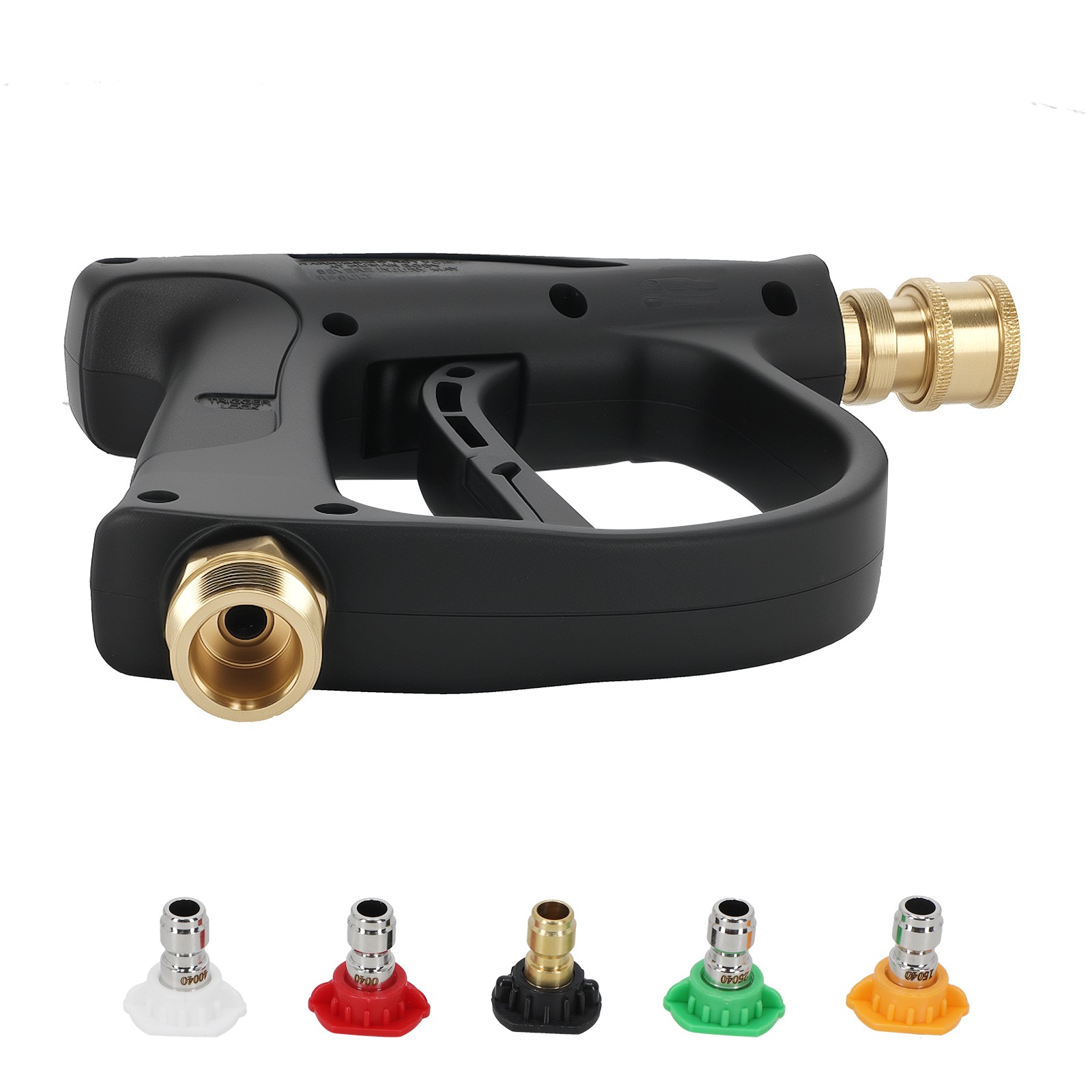 Heavy Duty High Pressure Washer Spray Gun M22 14mm w/ 5 Spray Tips Aluminum