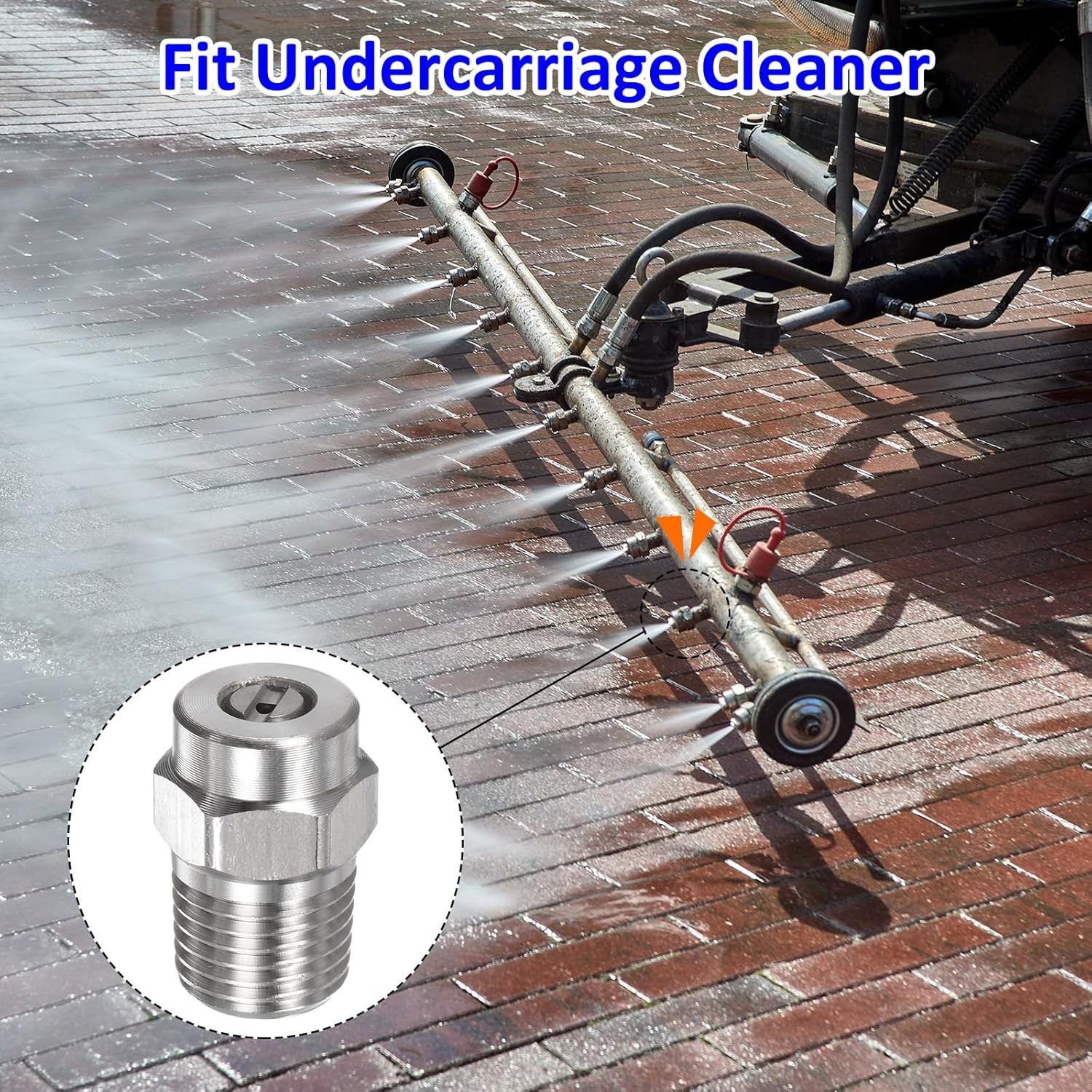 M METERXITY 6 Pack Surface Clean Tips – 15 Degree 1/4″ NPT Male Pressure Washer
