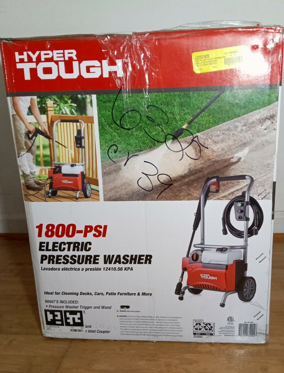 Hyper Tough 1800PSI 1.2GPM Electric Pressure Washer
