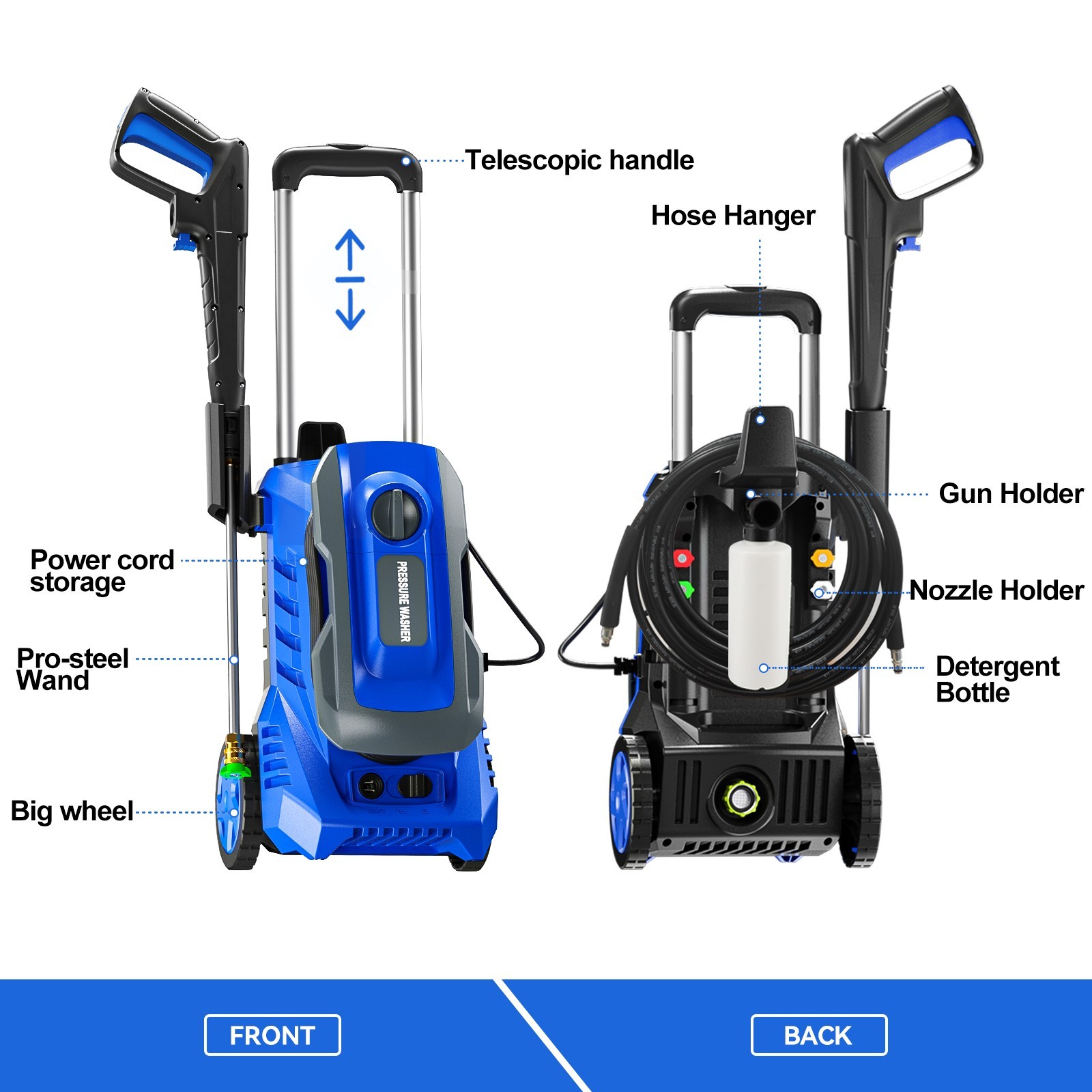 4200PSI 2.5GPM High Pressure Power Washer Portable Electric Cleaner Machine