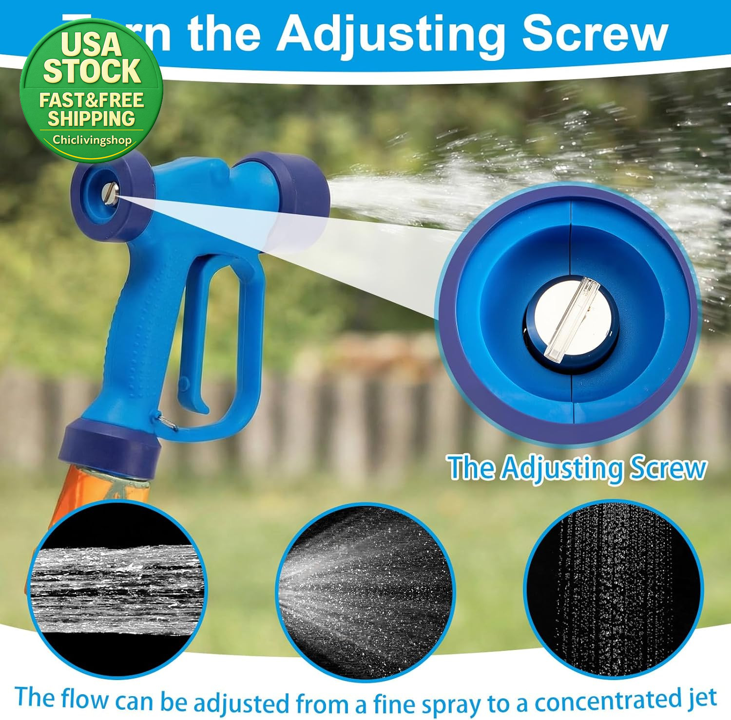 High Volume Soft Wash Gun 350 Psi 16 Gpm Brass Heavy Duty Adjustable Nozzle