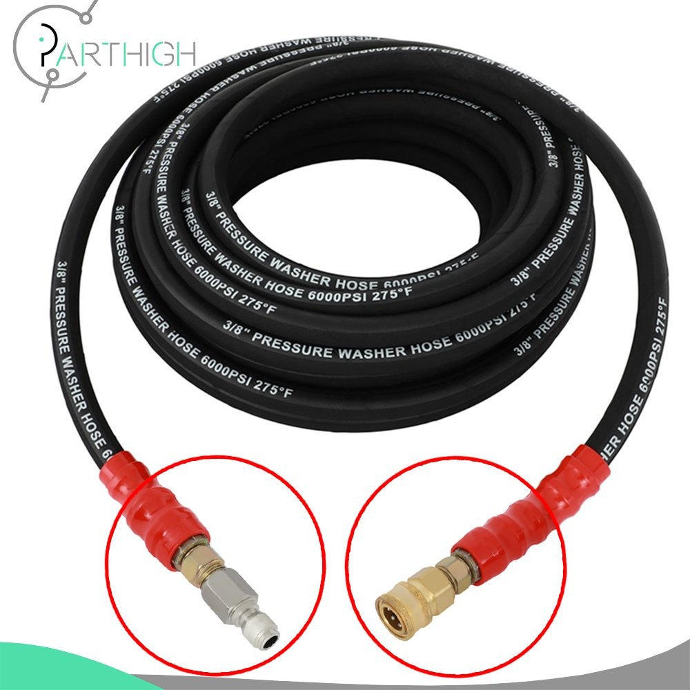 3/8″ x 50ft 6000psi 2-Braid R2 Black Hot Water Pressure Washer Hose -Wholesale
