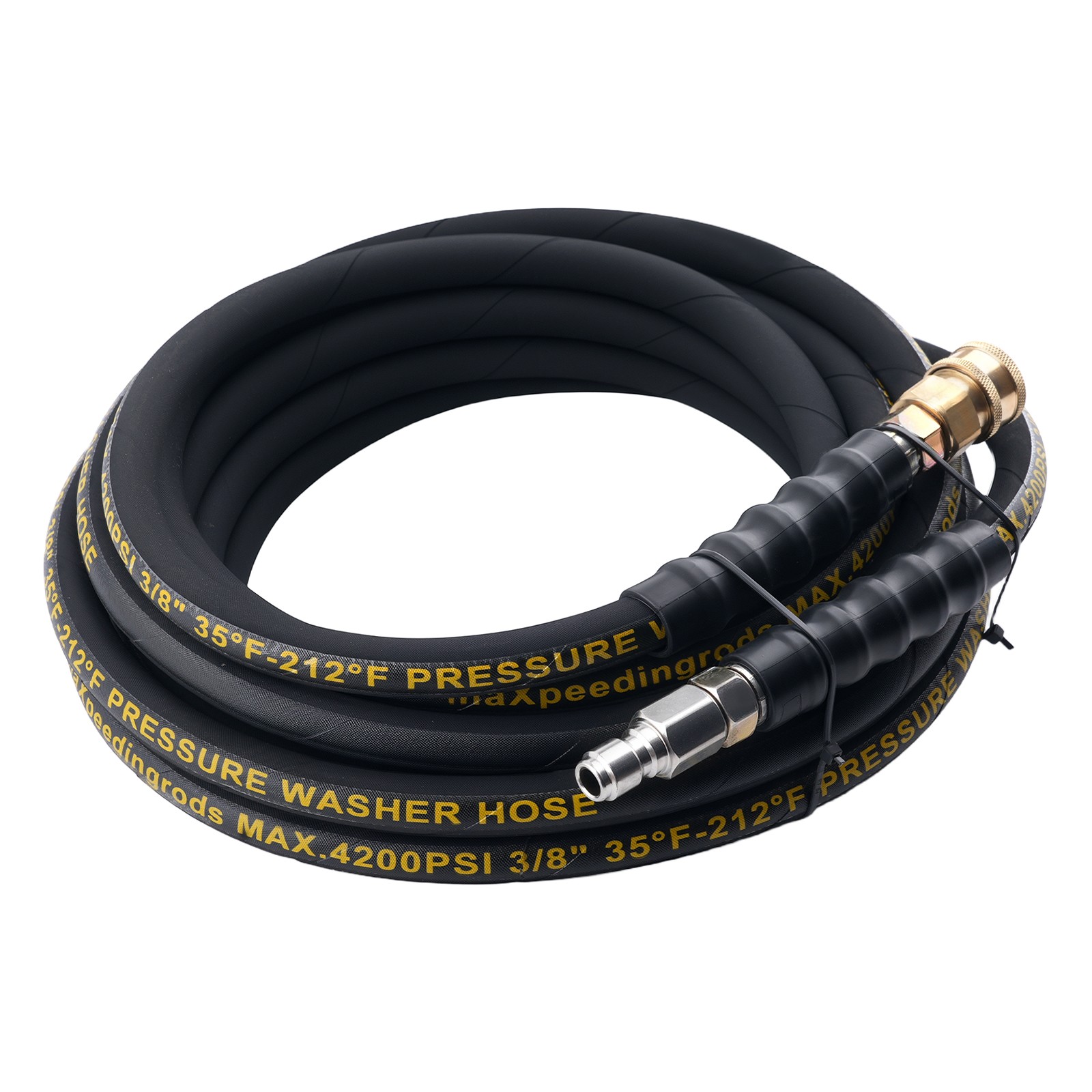 25ft 3/8″ Power Pressure Washer Hose 4200PSI Steel Wire Braided Super Flexible