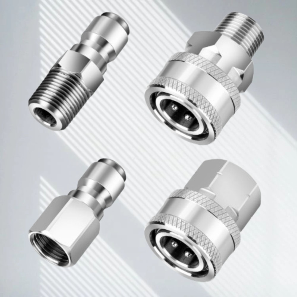4Pcs NPT 3/8 Inch Pressure Washer Adapter Stainless Steel Quick Connect Fitting