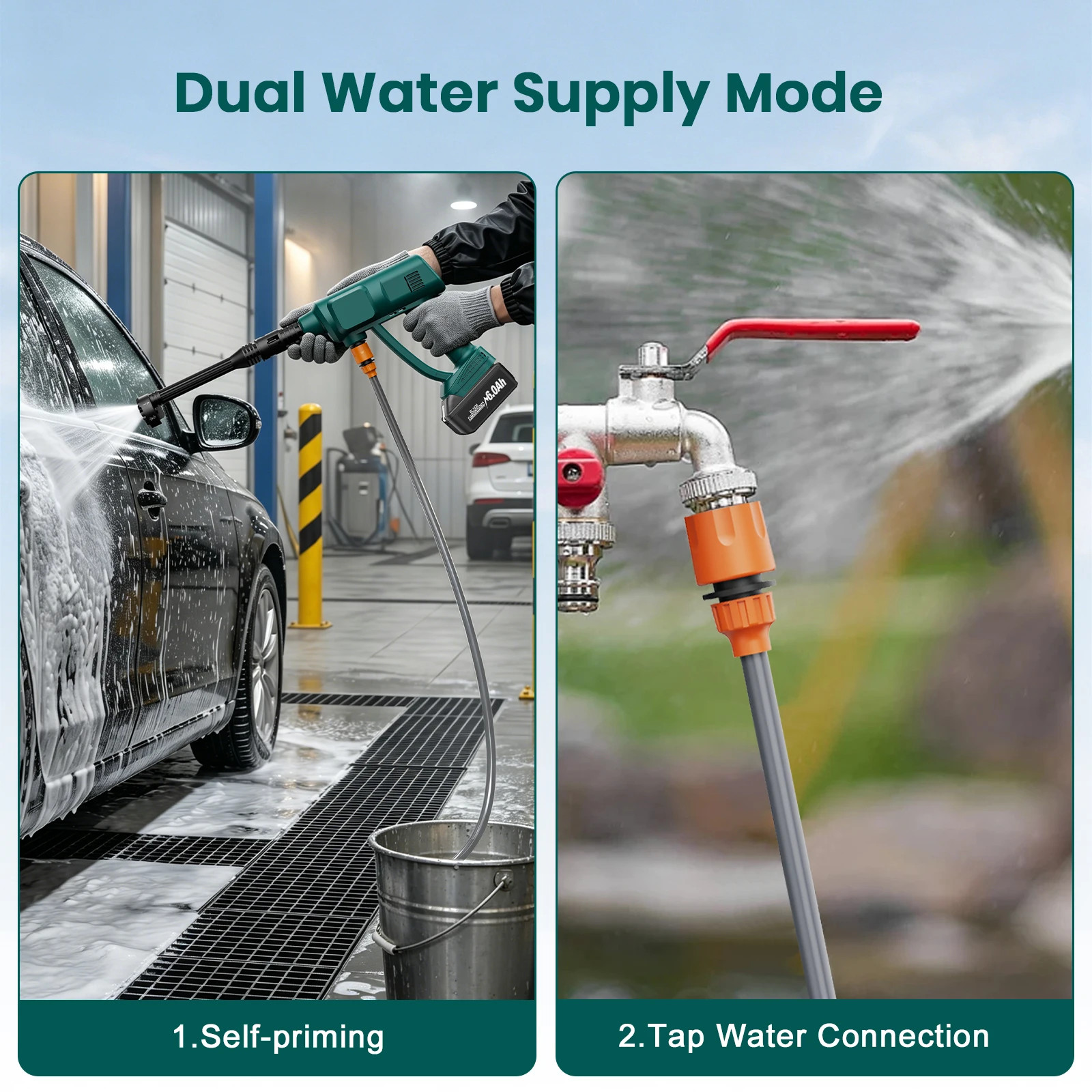 Cordless High Pressure Electric Washer for Makita 18V Battery 6 in 1 Spray Gun H