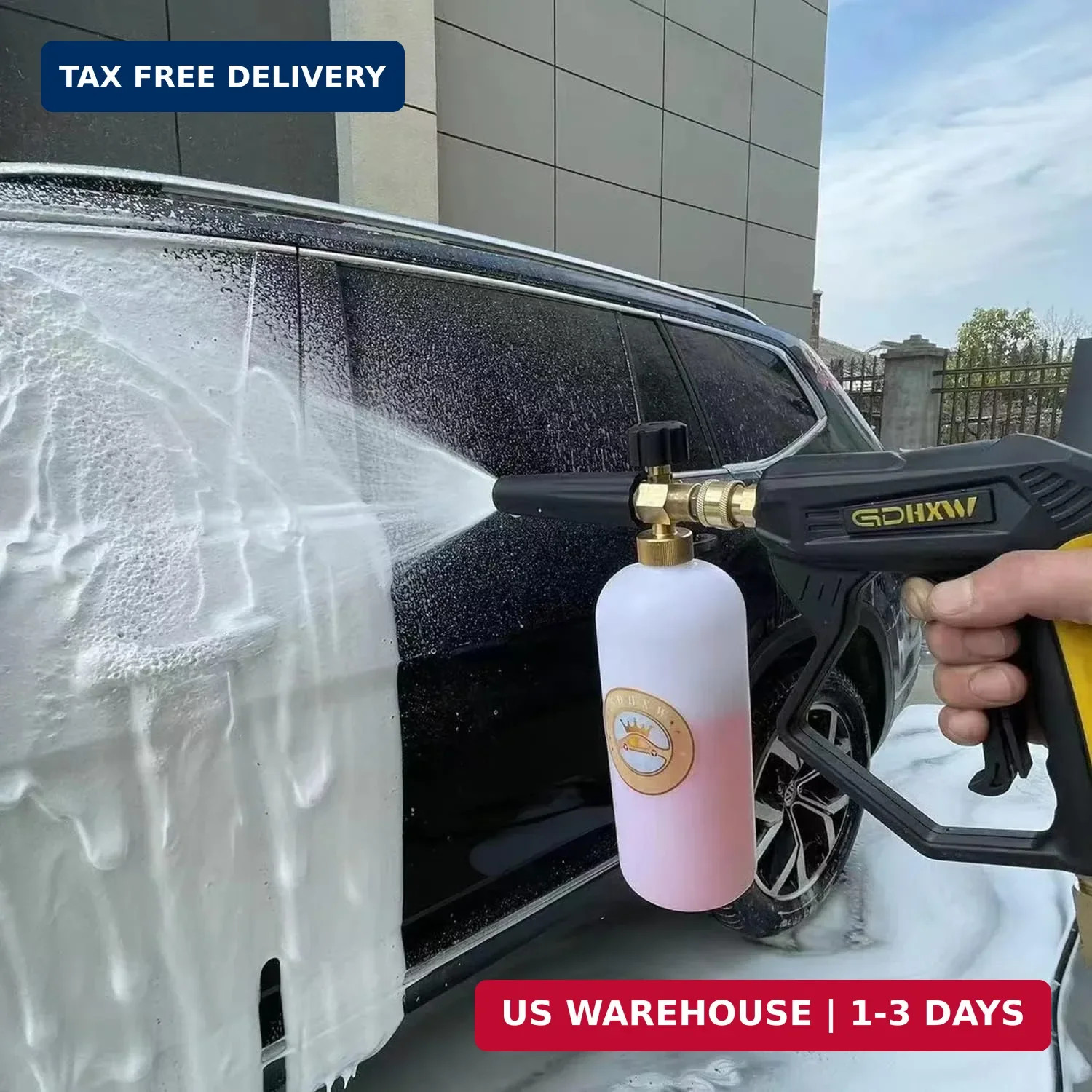 GDHXW X-887 High Pressure Washer Gun with Foam Cannon 2 Adapter 7 Pressure Washe