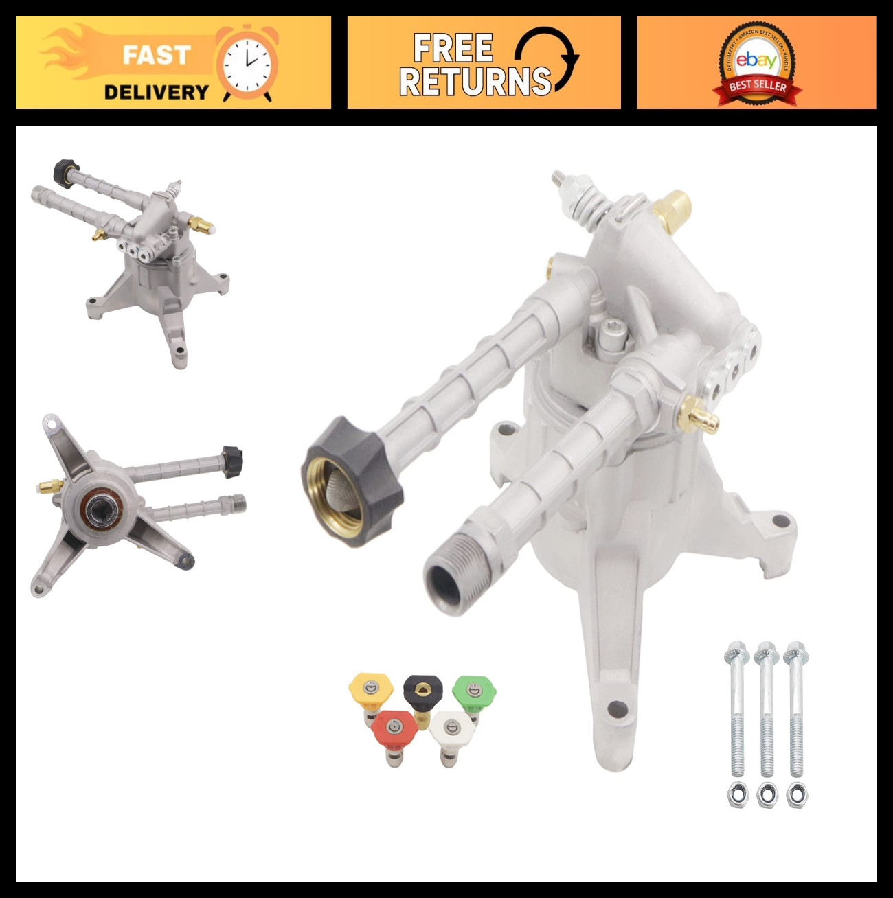 2600 PSI Pressure Washer Pump, 7/8″ Shaft, 2.2 GPM Gasoline Water Pump
