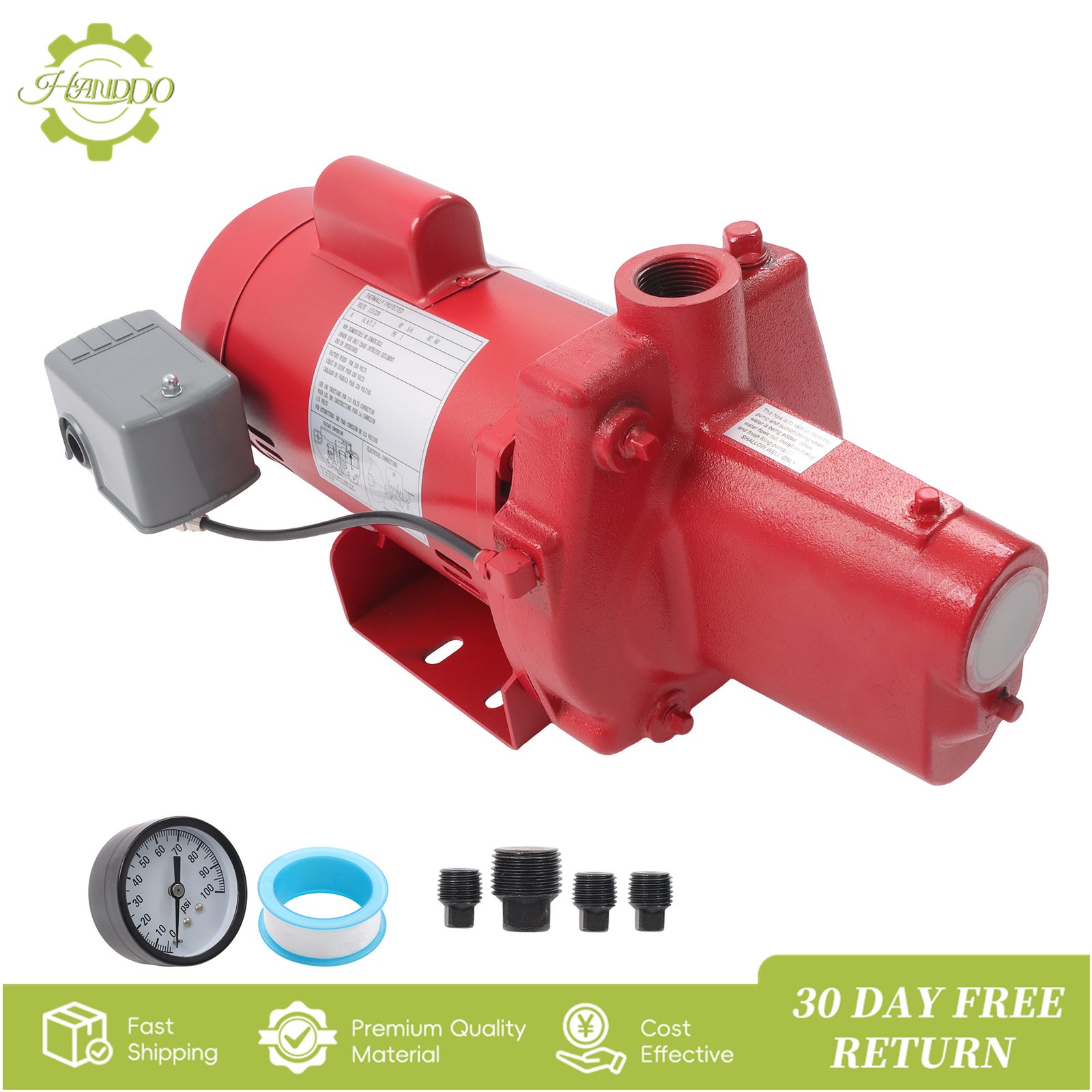 RJS-75-PREM 3/4 HP 16 GPM 115/230 Volt Premium Cast Iron Shallow Well Jet Pump