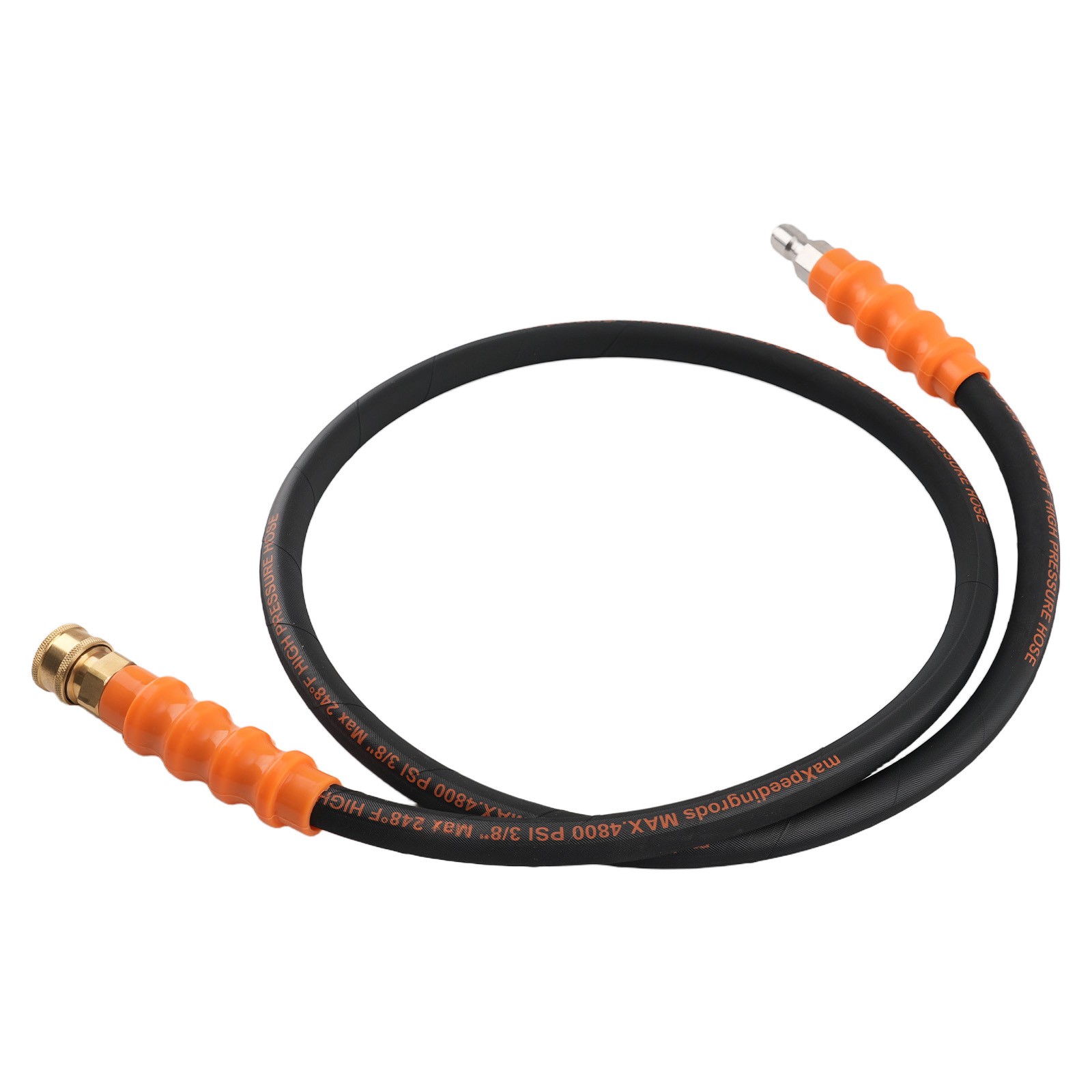 3/8″ Pressure Washer Hose 5FT 4800PSI Steel Braided Rubber Quick Connect