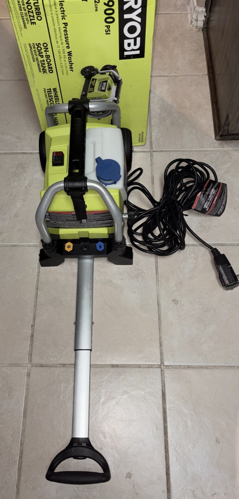 RYOBI RY1419MT 1900 PSI 1.2 GPM Electric Pressure Washer – No Hose or Wand