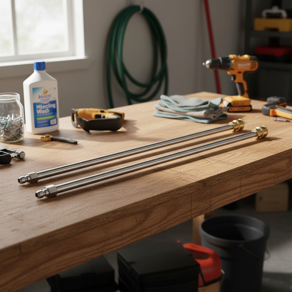Pressure Washer Extension Wand, 17 Inch Stainless Steel 1/4 Inch Quick Connec…