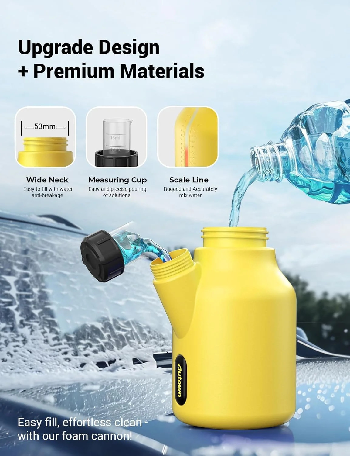 Foam Cannon up to 4000 PSI, Pressure Washer Foam Cannon with 1/4” Quick Connect