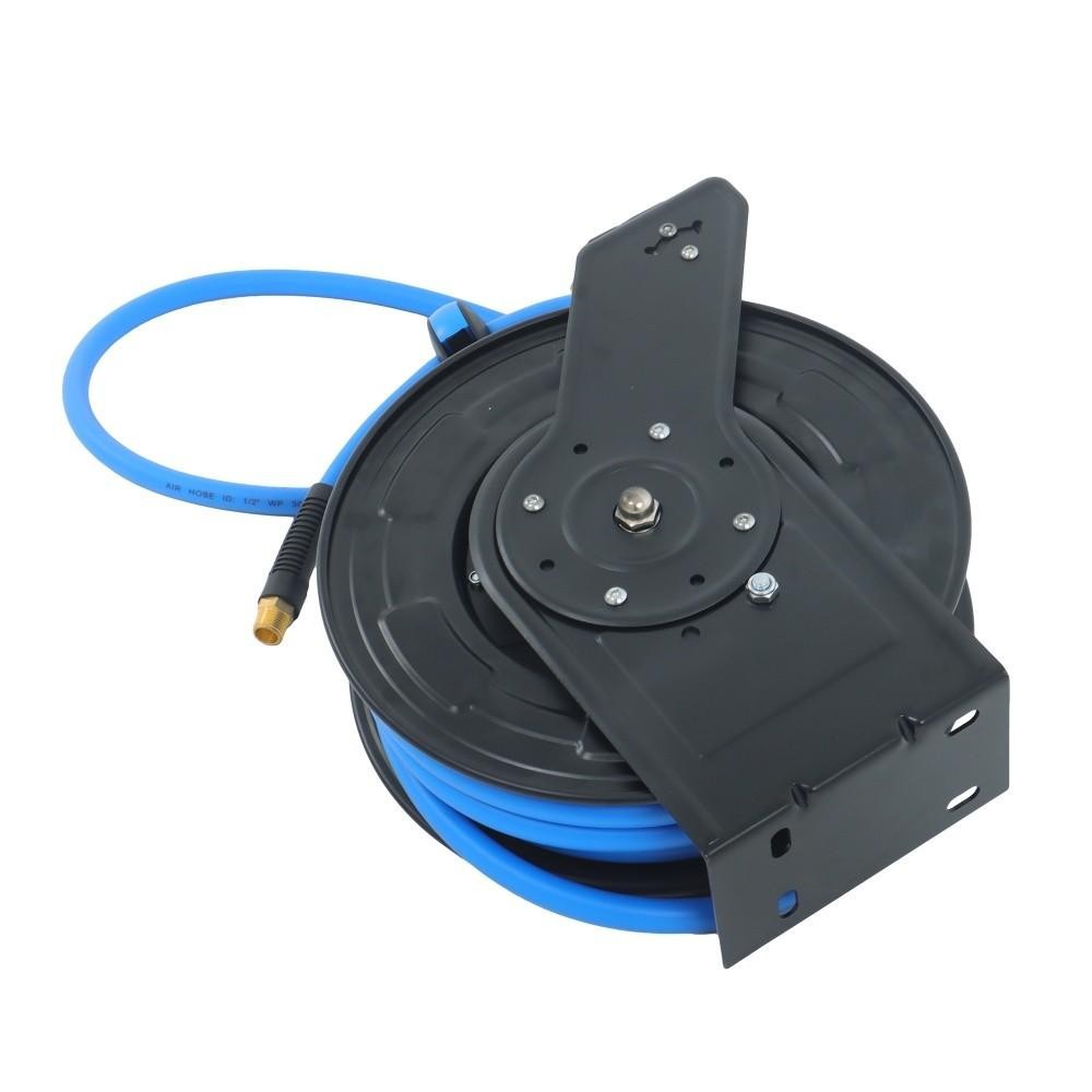 Retractable Hose Reel 1/2 Inch x 50Ft Auto Rewind Hose-Reel W/ Rubber Hose