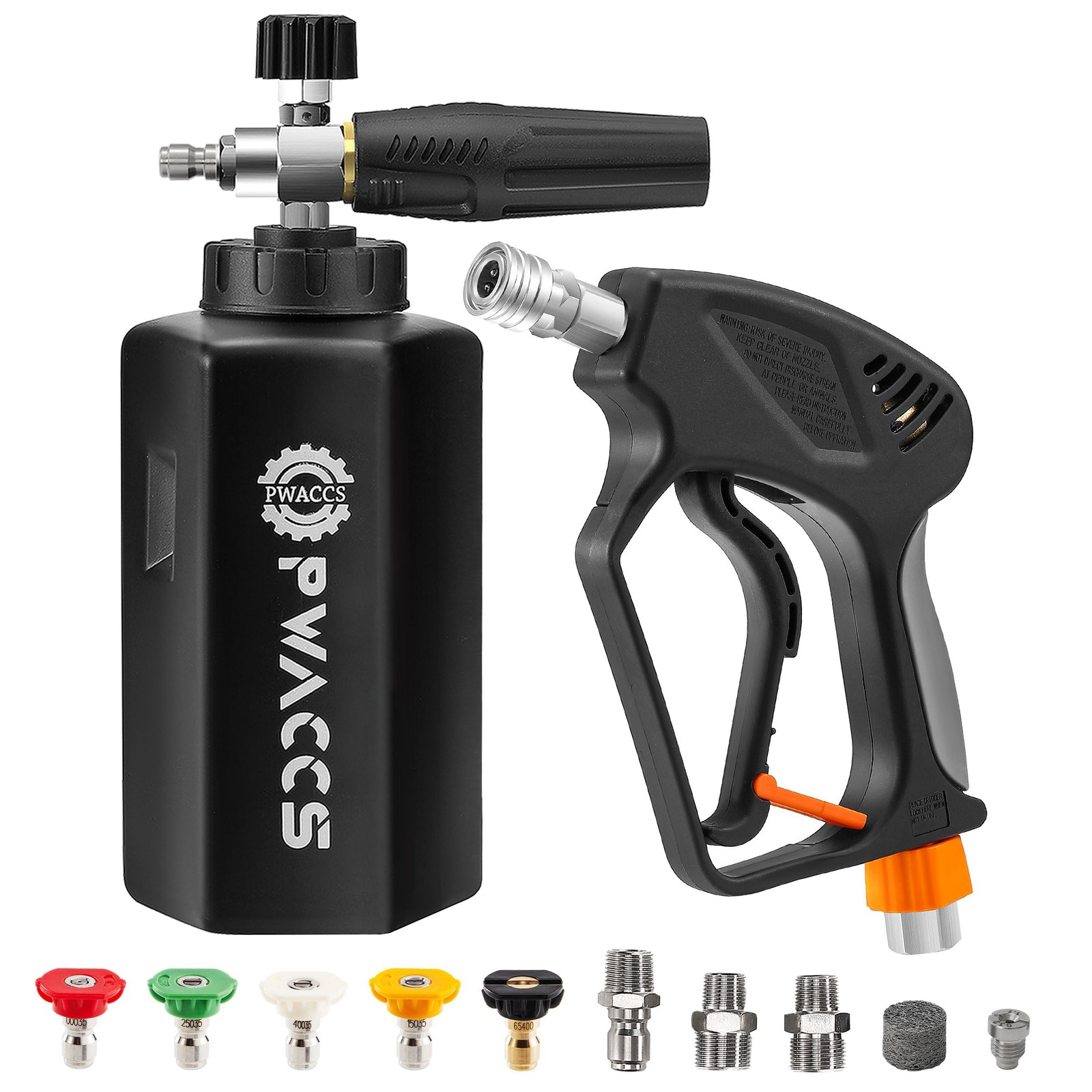Pressure Washer Gun with Foam Cannon, 1.5 Liter, 5000 PSI