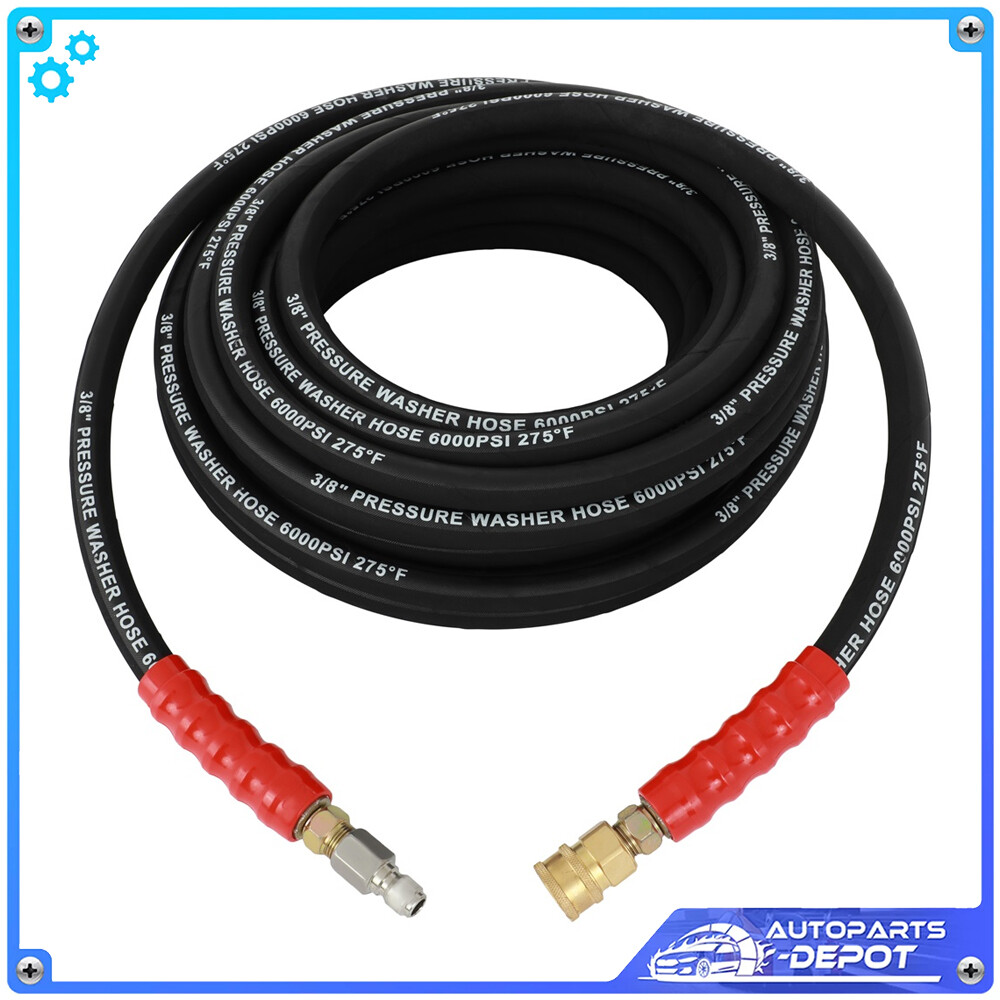 3/8″ x 50ft 6000 PSI Hot Water Pressure Washer Hose Non-Marking 2-Braid R2 New