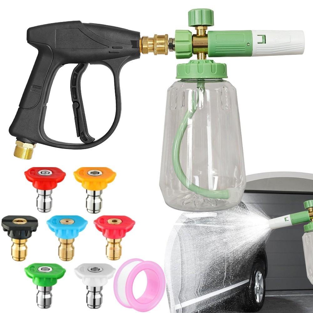 Car Washer Gun Foam Sprayer Cannon with 7 Nozzles for Car Washing Home Garden